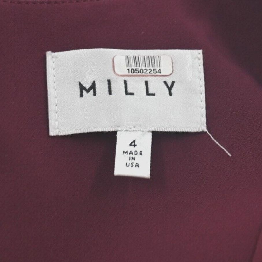 MILLY MILLY Cady Plum Magenta Wide Bell Ruffle Sleeve Mini Dress 4 Size S / US 4 / IT 40 - 10 Thumbnail