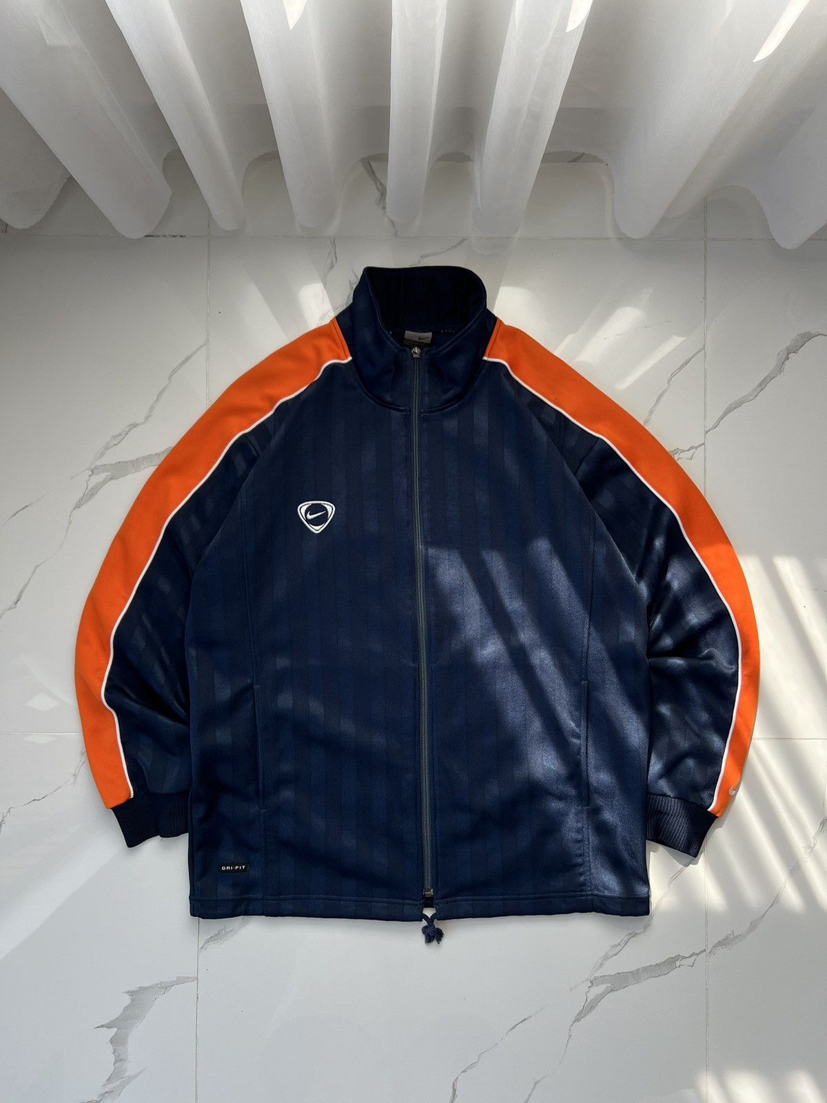 Nike × Vintage 90's NIKE TEAM DRI FIT DOUBLE SWOOSH Y2K TRACK JACKET Size US L / EU 52-54 / 3 - 1 Thumbnail