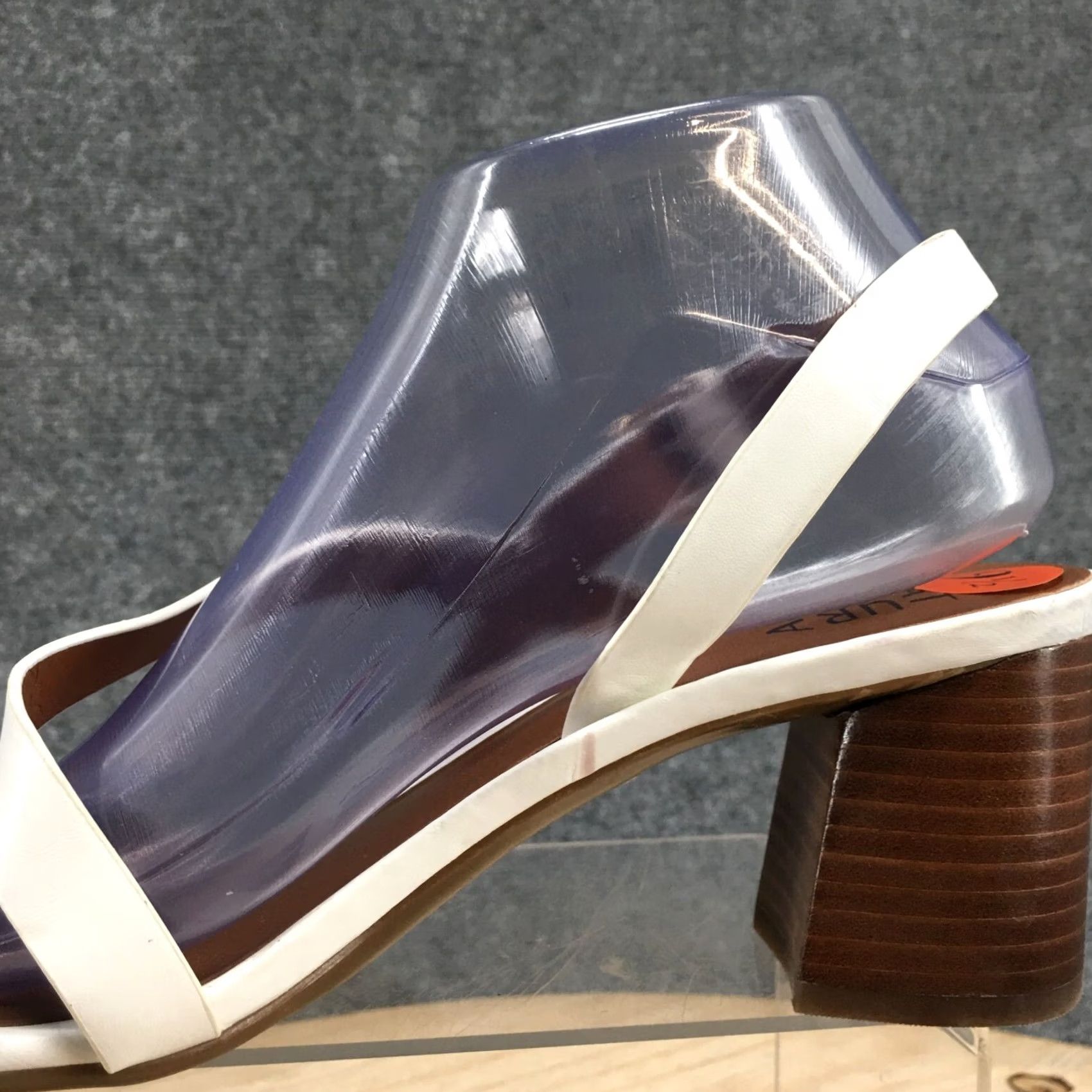 Naturalizer Naturalizer Sandals Womens 9.5M Kendall Slingback White Faux Leather Block Heels Size US 10 / IT 40 - 4 Thumbnail