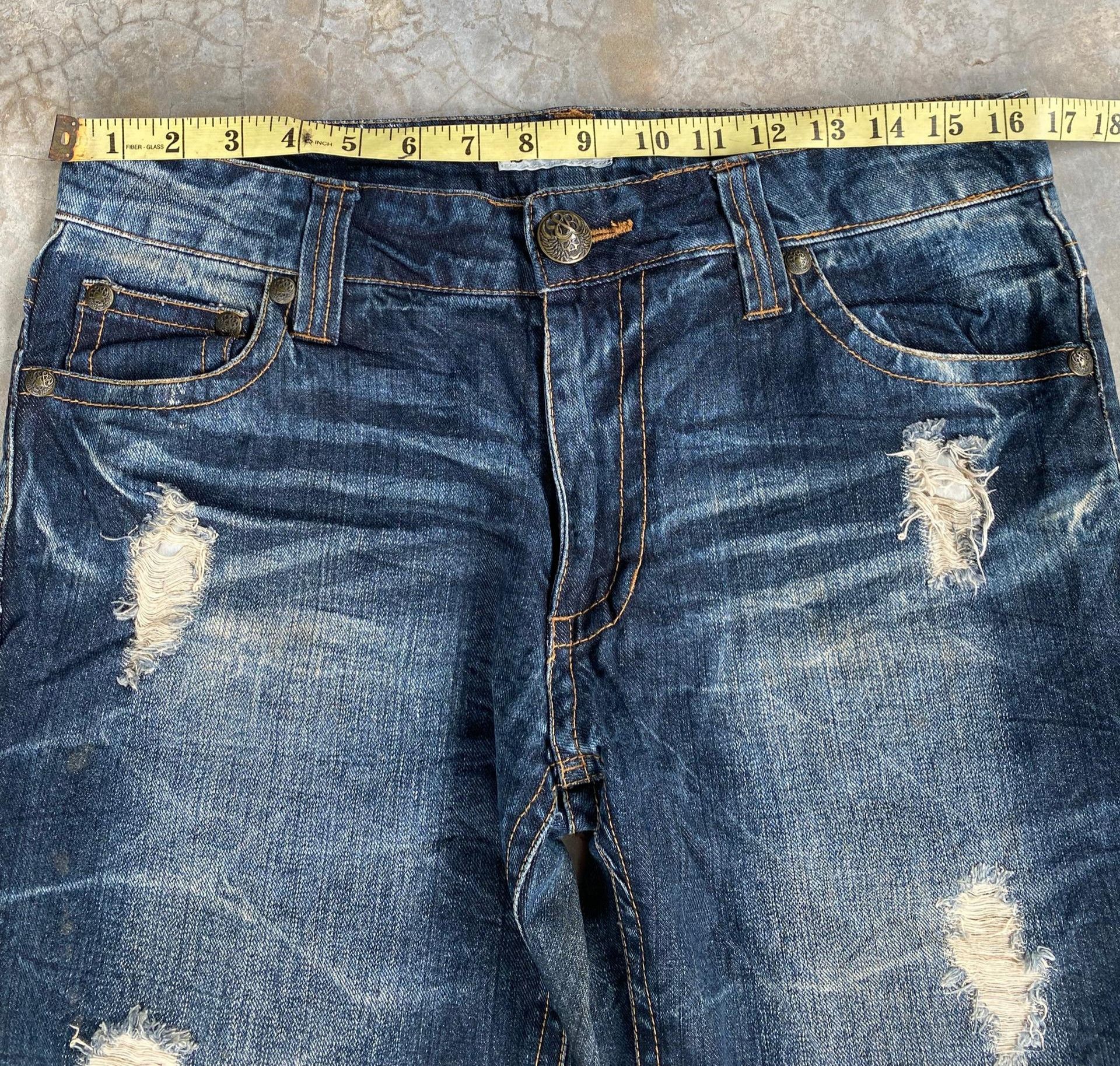 If Six Was Nine 💥FLARE💥SORIDERE INSPIRE CROME HEARTS DISTRESSED DENIM Size US 32 / EU 48 - 6 Thumbnail