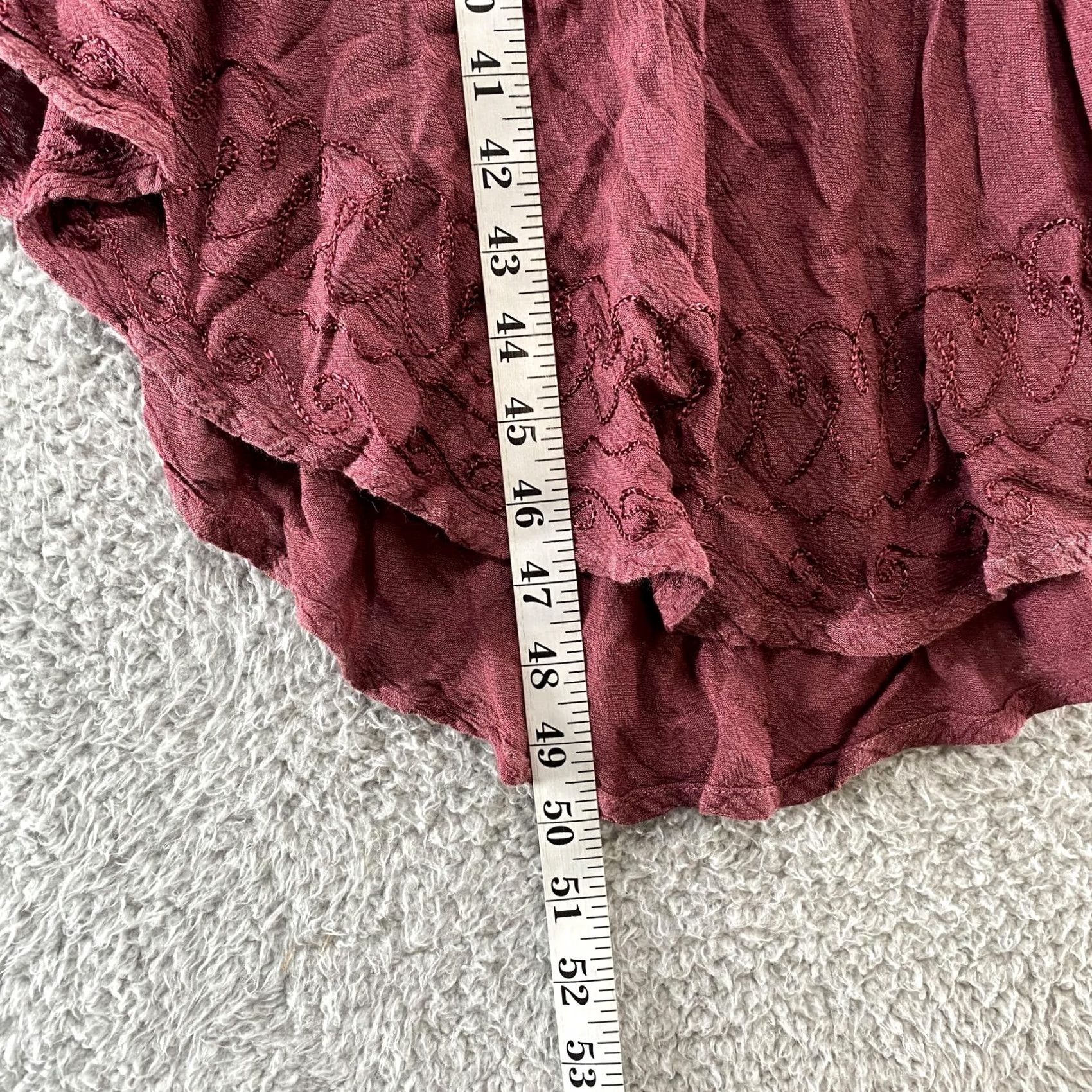 Pinko Sakkas Maxi Dress Womens Hi-Low Embroidered Boho Pink Red Flutter Sleeve Scoop Neck Adult One Size Casual Beach Size ONE SIZE - 5 Thumbnail