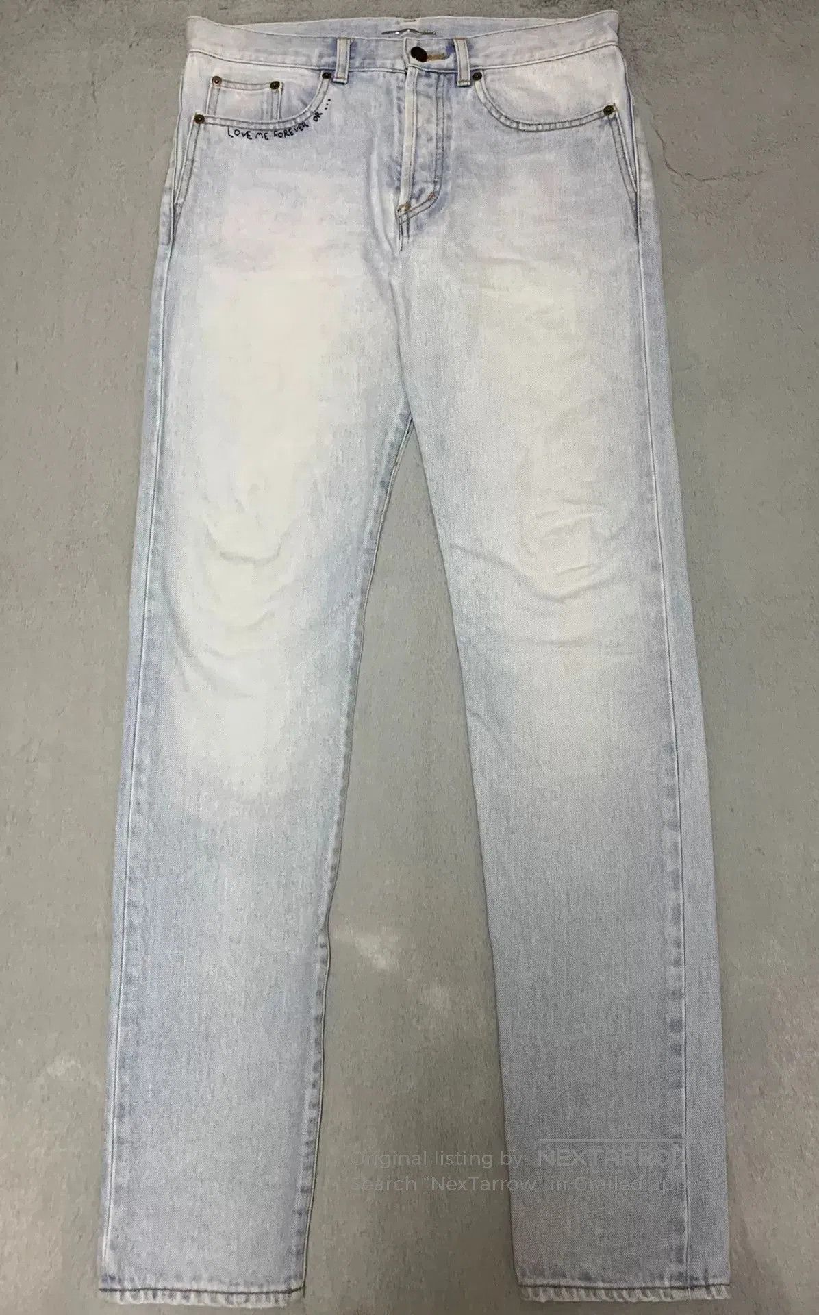 Saint Laurent Paris Saint Laurent Love Me Forever Denim Pants. Size US 30 / EU 46 - 1 Thumbnail