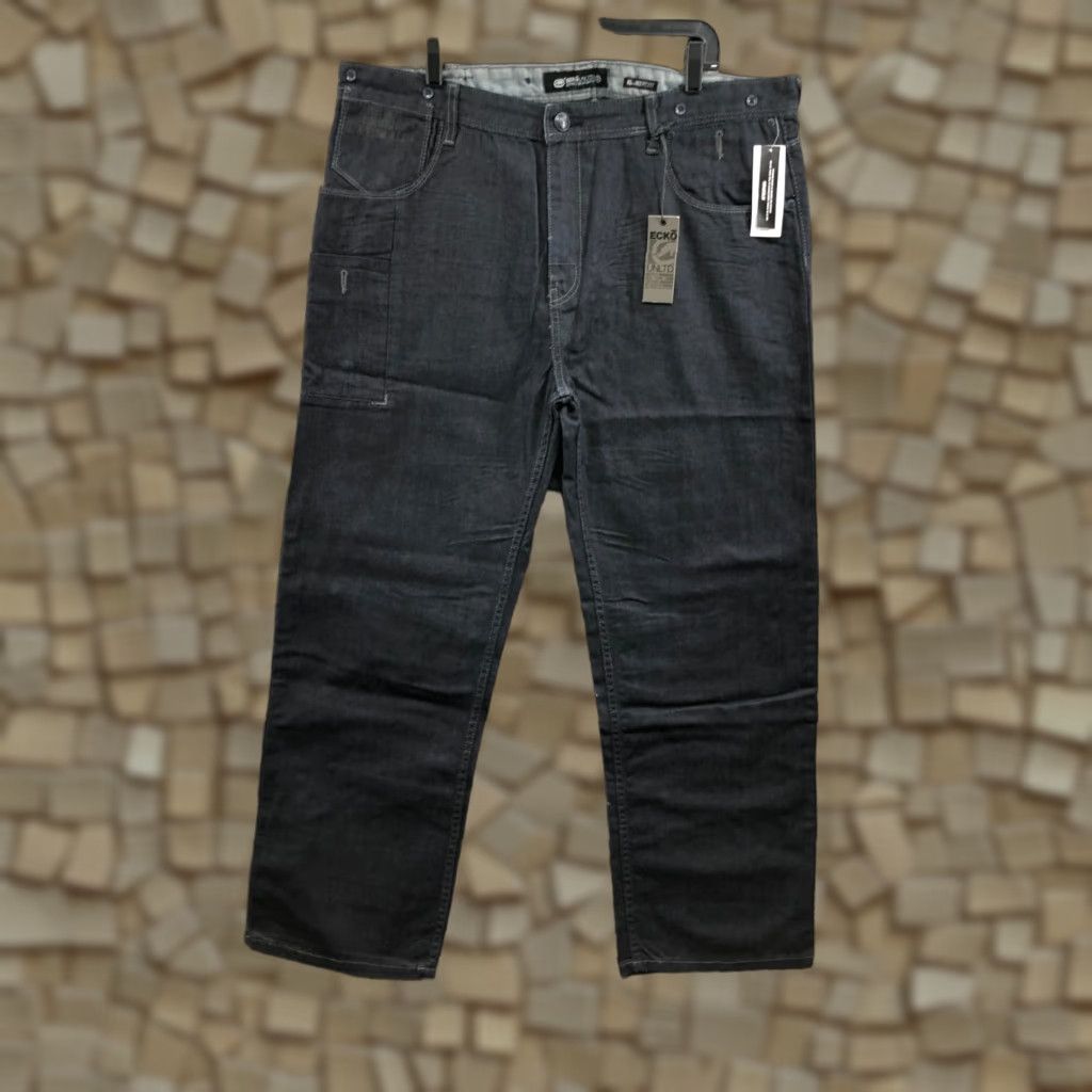 Ecko Unltd. Ecko Unltd Relaxed Fit 759 Baggy Jeans Hip Hop Vintage Y2K Rhino Mens 42 Blue Denim Baggy 5-Pocket Embroidered Straight Jeans Mens Size US 42 / EU 58 - 1 Thumbnail