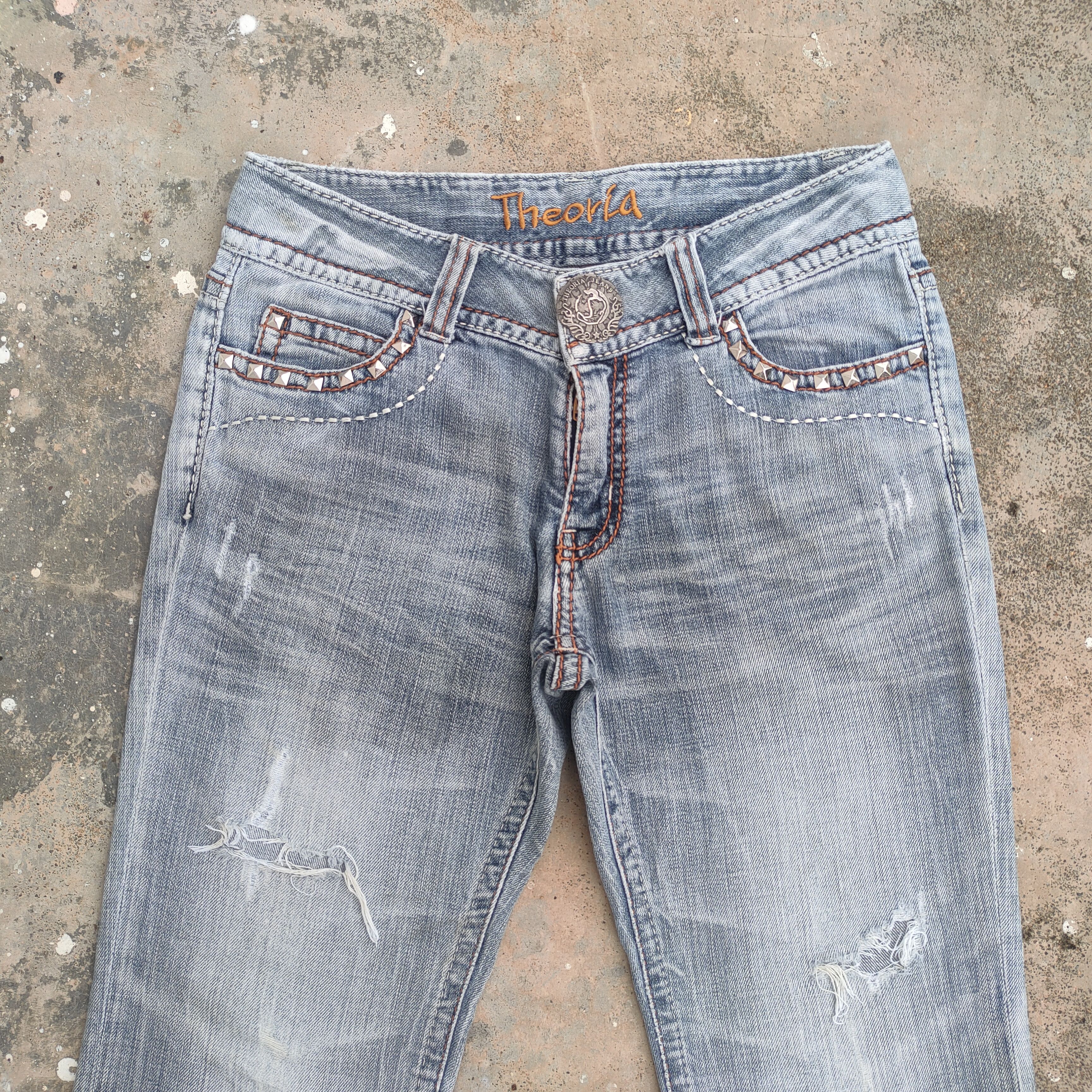 Japanese Brand × Jean VINTAGE THEORIA FLARE FADED RIPPED JEANS DENIM PANTS Size US 29 - 3 Thumbnail