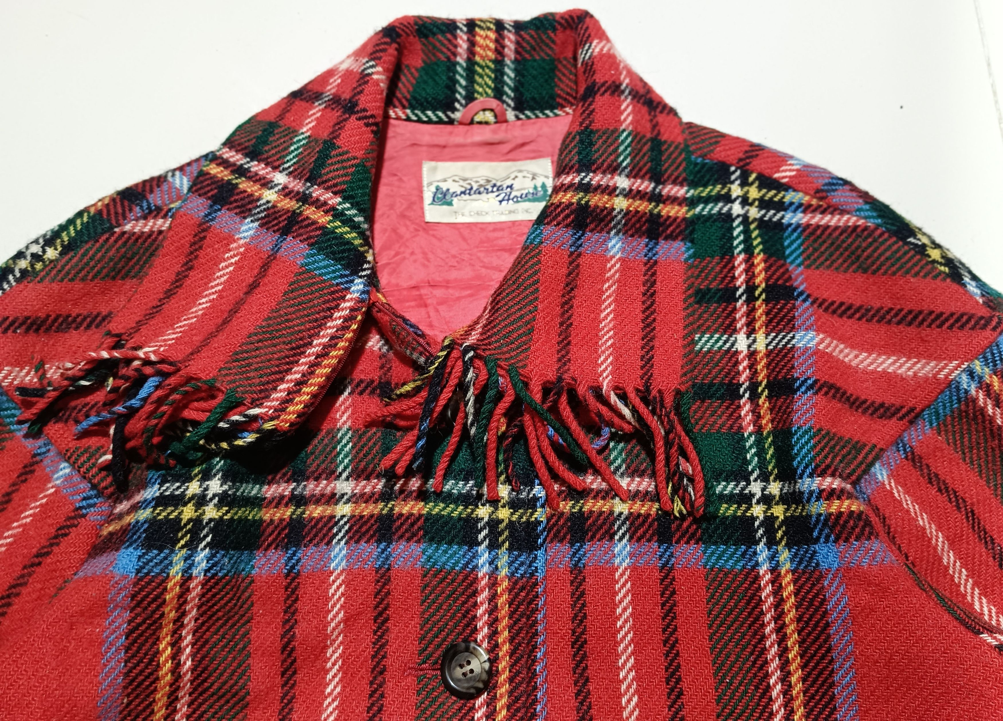 14th Addiction × If Six Was Nine Vintage Plaid Blanket Coat Fringe by The Check Trading Inc Size US L / EU 52-54 / 3 - 4 Thumbnail
