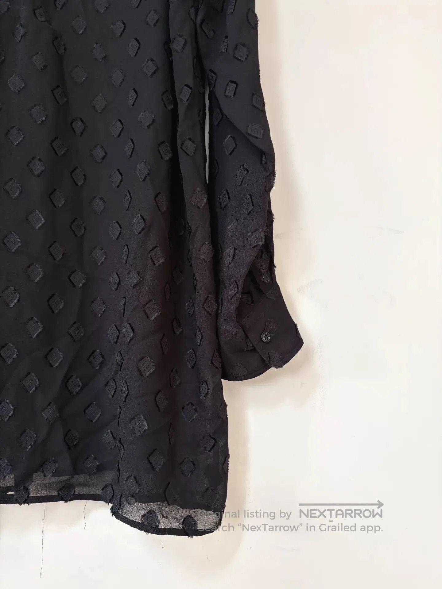 Ann Demeulemeester Black Patterned Long Sleeve Button. Size US M / EU 48-50 / 2 - 8 Thumbnail