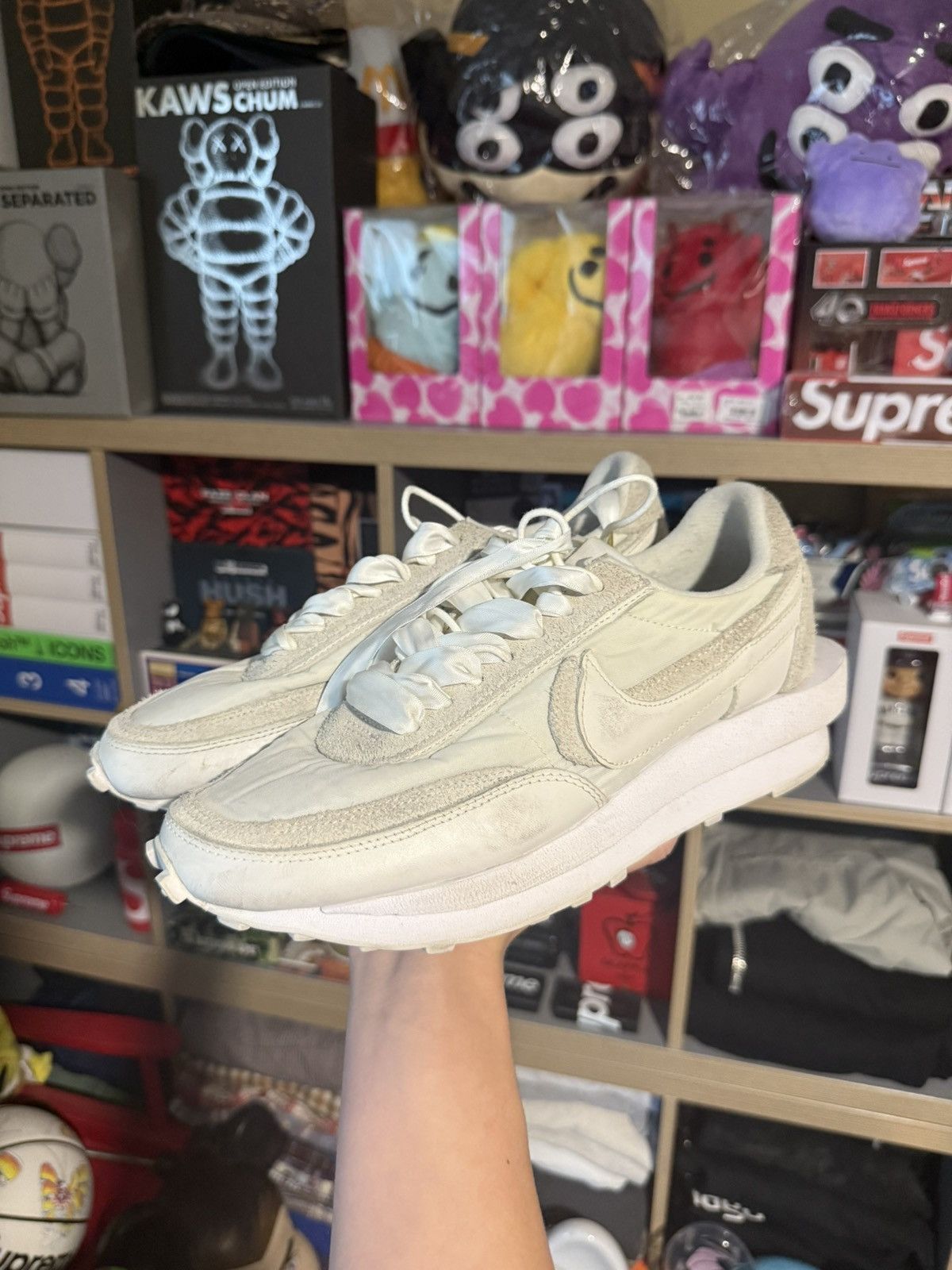 Nike × Sacai Nike Sacai Waffle White Nylon Sneaker Size US 9 / EU 42 - 1 Thumbnail
