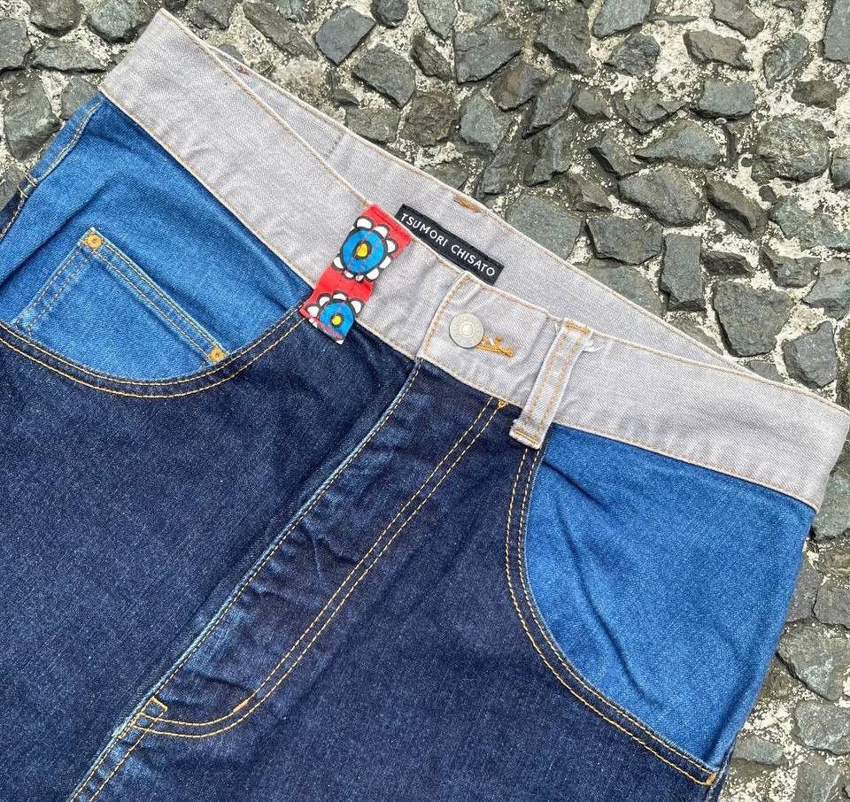 Tsumori Chisato Tsumori Chisato - Drop Crotch Indigo Dye Denim Size US 28 / EU 44 - 2 Thumbnail