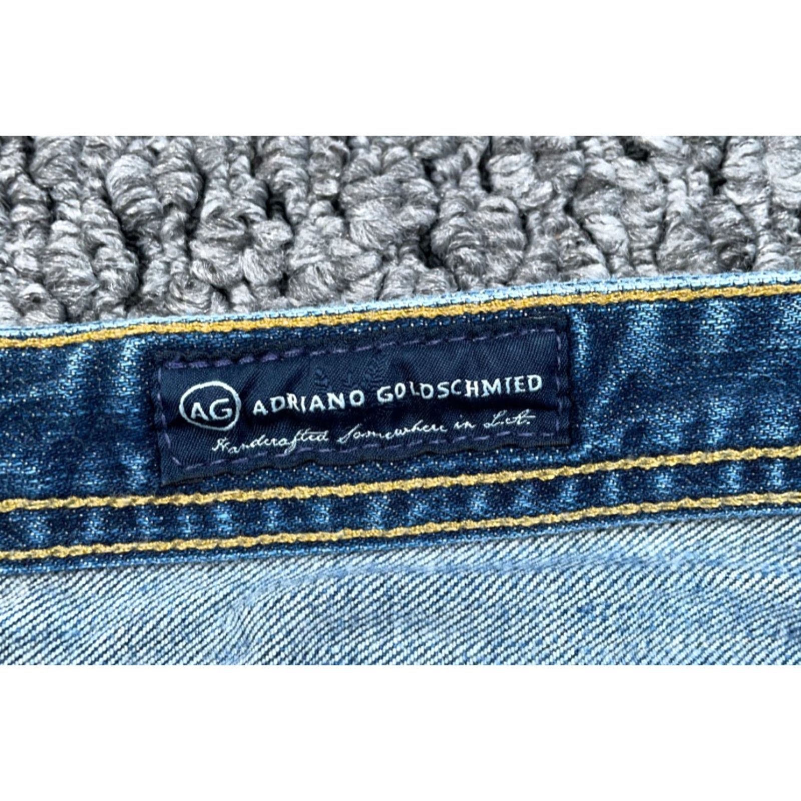Denime AG Adriano Goldschmied Hero Jeans Men's 36 x 28 Blue Denim Relaxed Fit USA Made Jeans Size US 36 / EU 52 - 3 Thumbnail