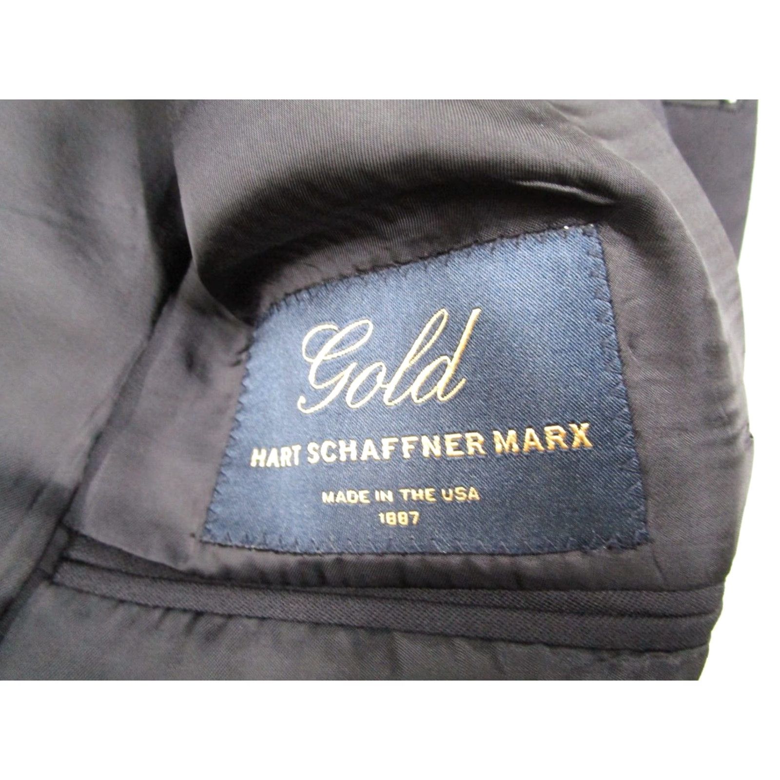 Hart Schaffner Marx Hart Schaffner Marx Mens Blue 2 Button Wool Suit Jacket 42 R Classic Preppy Size 42R - 3 Thumbnail