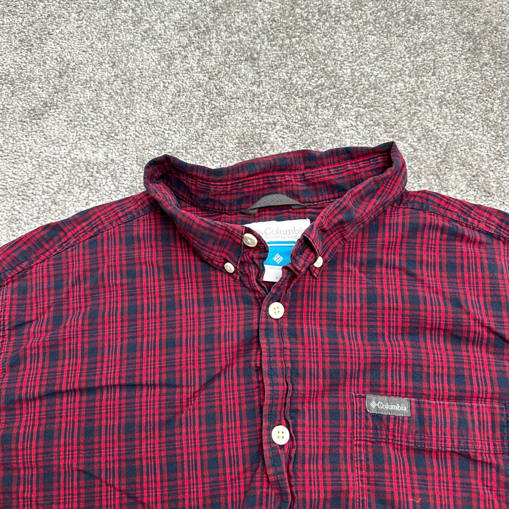 Vintage Columbia Shirt Mens XL Red Plaid Long Sleeve Button Down Casual Outdoor Cotton Spandex Regular Size US XL / EU 56 / 4 - 3 Thumbnail