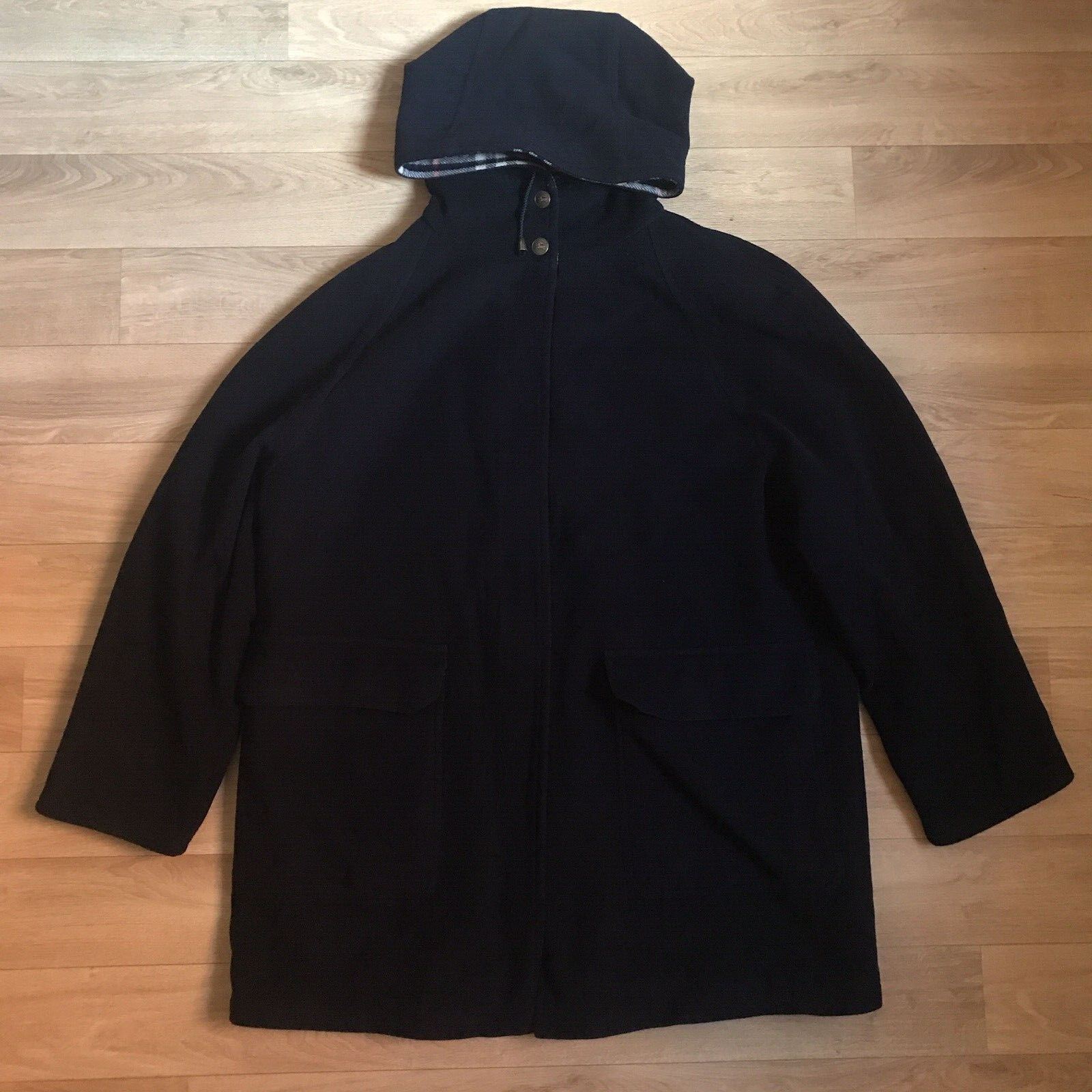 Burberry Vintage burberry coat hooded wool nova check blue navy women Size M / US 6-8 / IT 42-44 - 17 Thumbnail