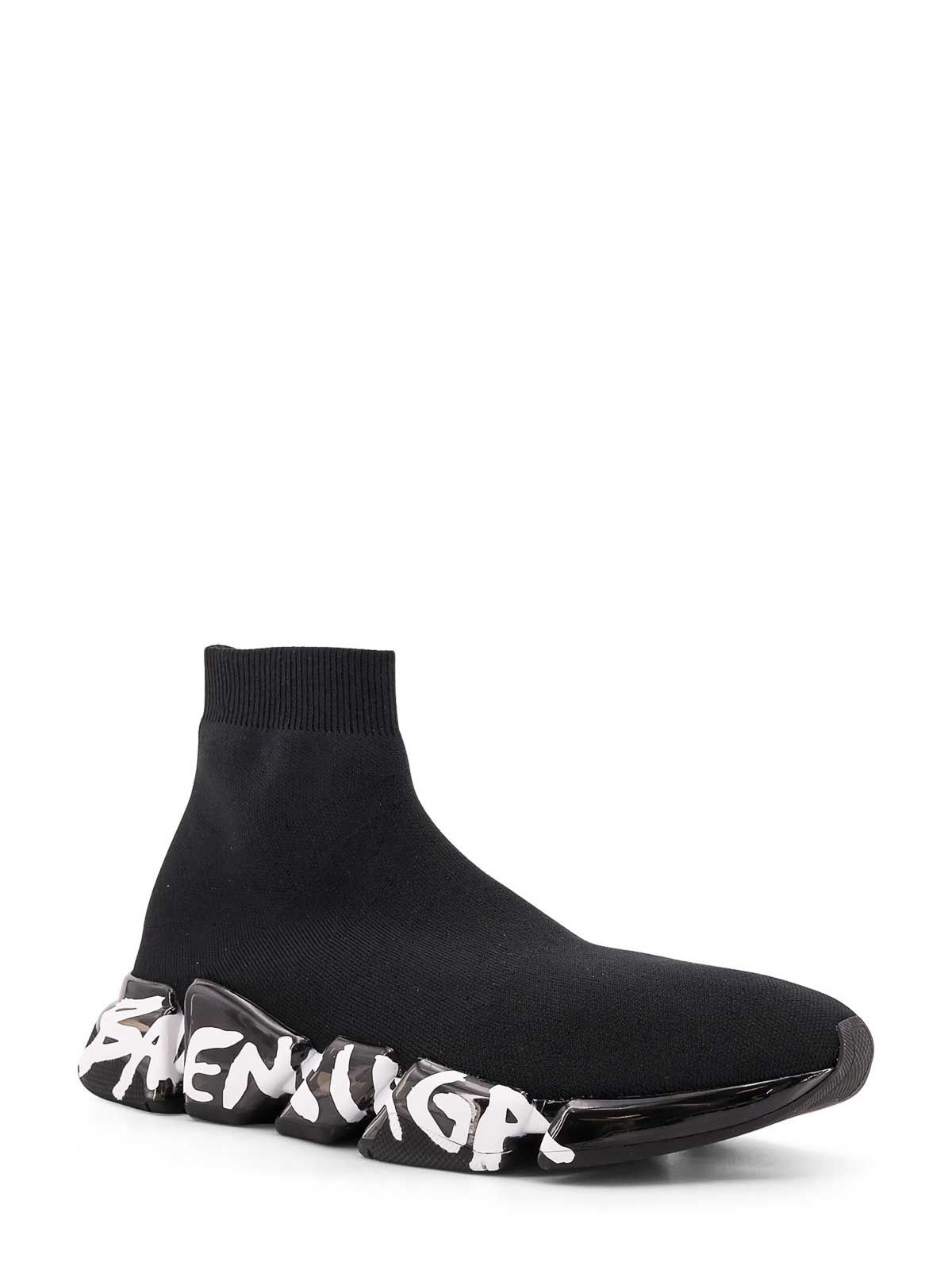 Balenciaga o1in1g1225 Speed 2.0 Full Clear Sole Graffiti Sneakers Size US 12 / EU 45 - 2 Thumbnail