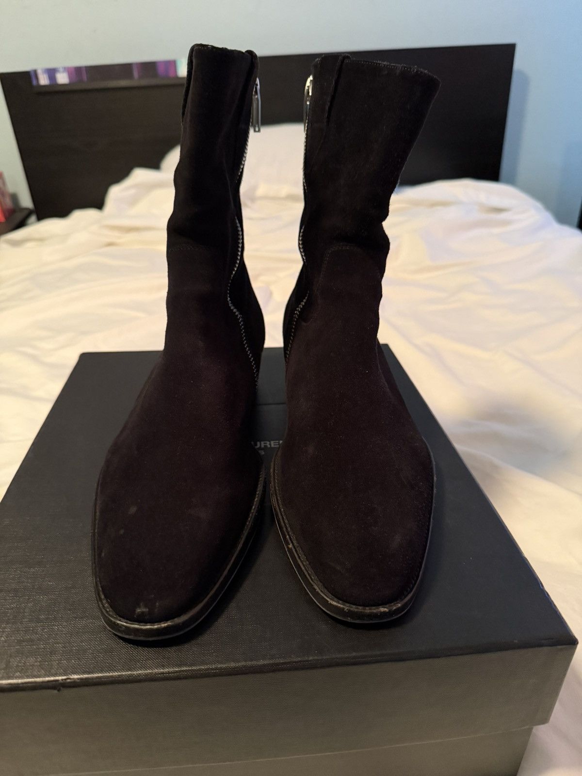 Saint Laurent Paris VERY RARE FW13 Black Suede Cowboy Size US 10 / EU 43 - 3 Thumbnail