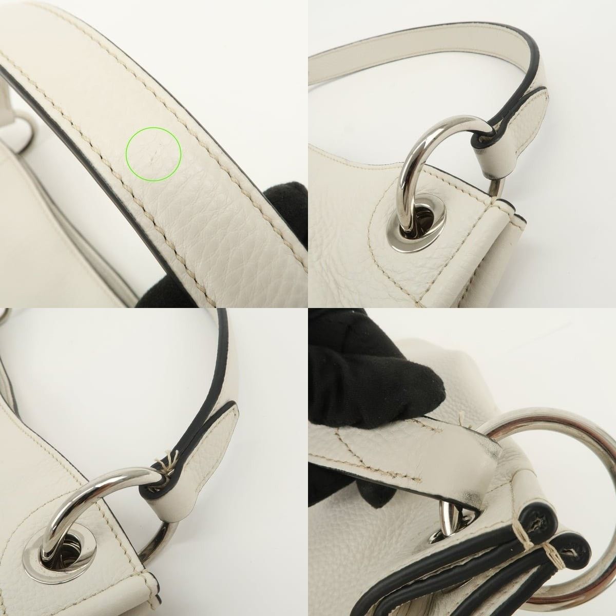 Prada Prada Triangle Logo Leather Shoulder Bag White Size ONE SIZE - 4 Thumbnail