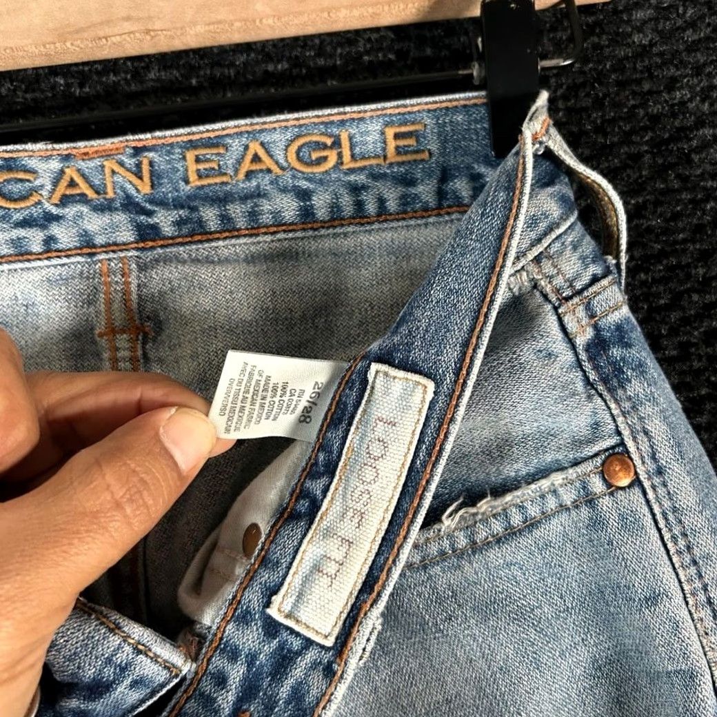 American Eagle Outfitters VINTAGE American Eagle Outfitters Women Jeans Light Wash Distressed Knee Flare Leg 26x28 Women Blue Wide-Leg 26 Womens Jeans Flare Size 26" / US 2 / IT 38 - 2 Thumbnail