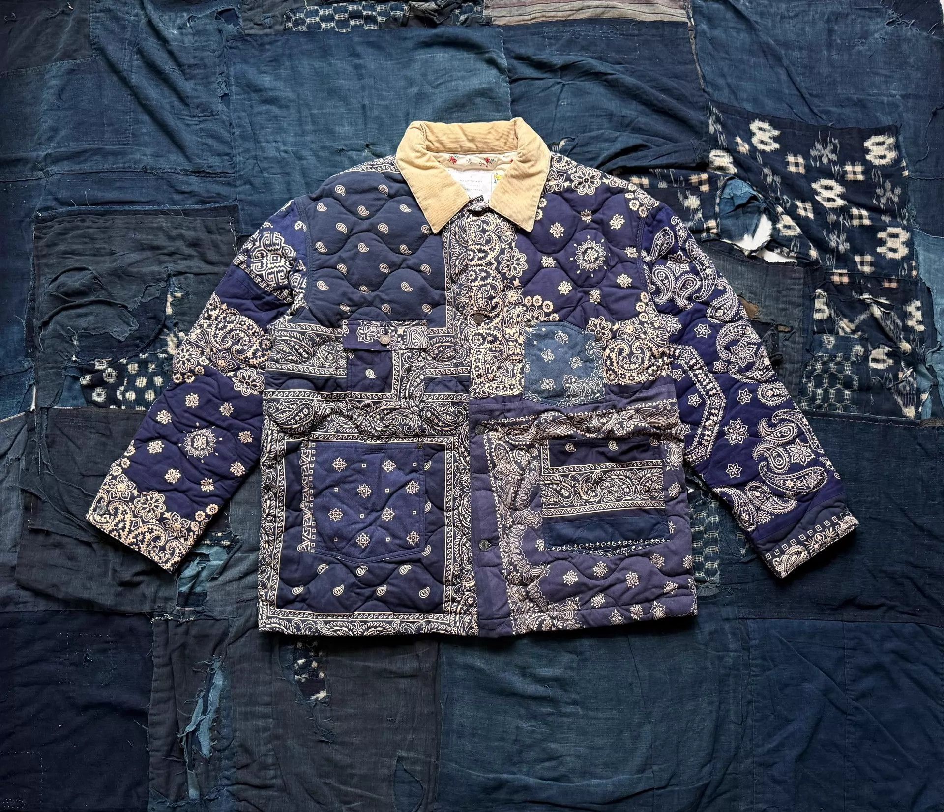 NUBIAN Nubian READYMADE BANDANA DISTRESSED JACKET BLUE 4 Size US XL / EU 56 / 4 - 1 Thumbnail