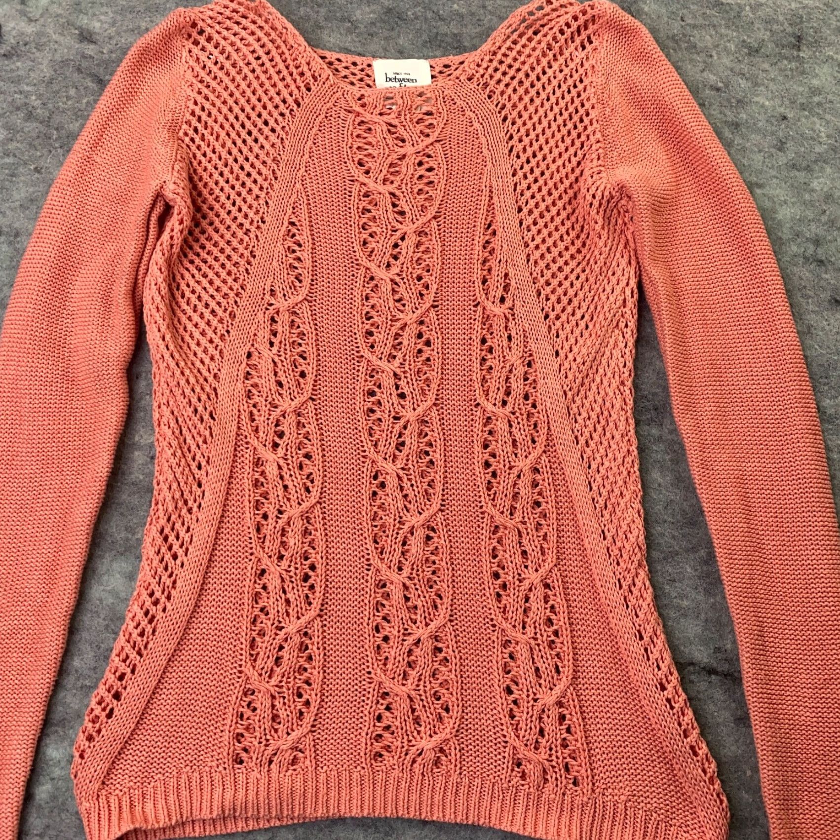 Anthropologie Anthropologie Womens Sweater Small Peach Between Me & You Open Knit Long Sleeve Pullover Size S / US 4 / IT 40 - 3 Thumbnail