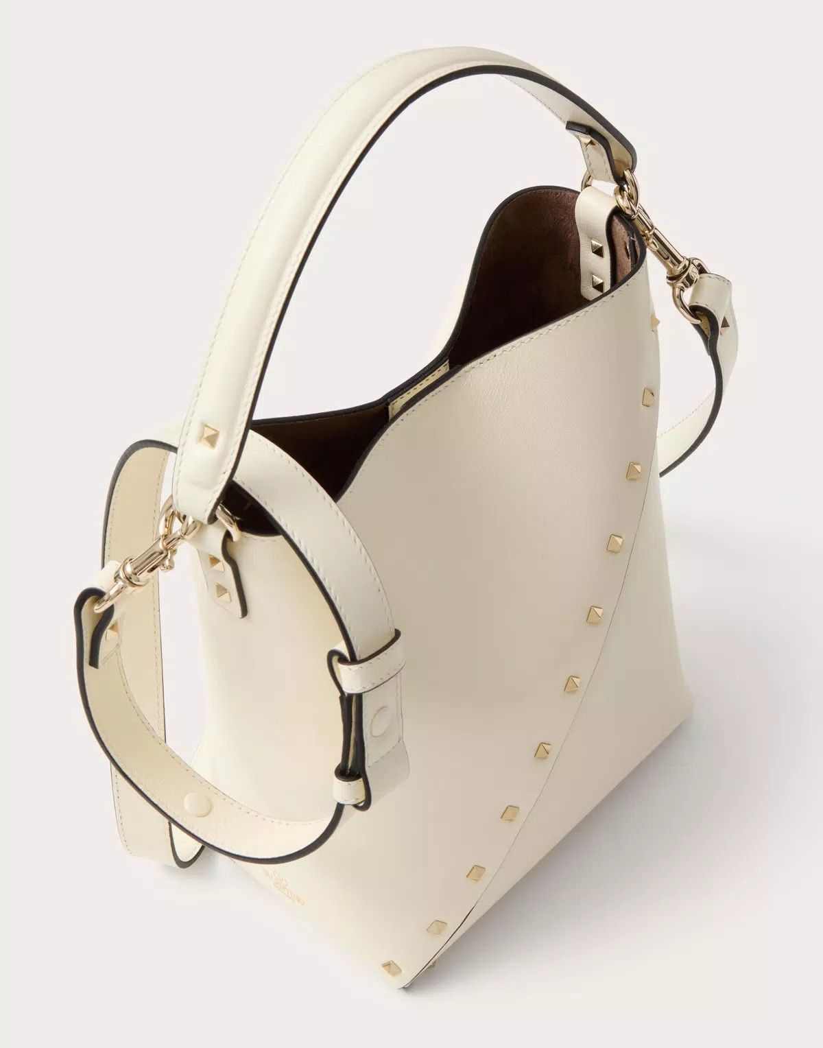 Valentino oc11z0725 Size:OS/ Wispy Calfskin Bucket Bag in White Size ONE SIZE - 5 Thumbnail