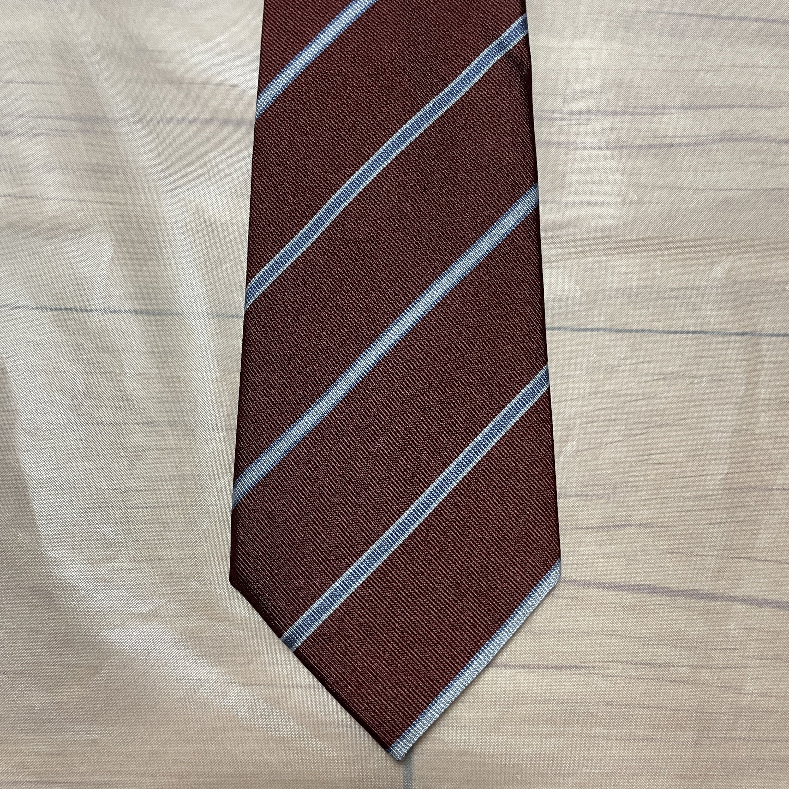 Drake's Drake's Classic Burgundy Regimental Tie Size ONE SIZE - 1 Thumbnail