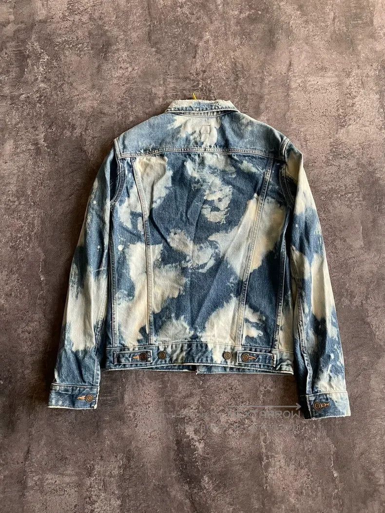Saint Laurent Paris Saint Laurent Paris Blue and White Splatter Denim Jacket Size US XS / EU 42 / 0 - 2 Thumbnail