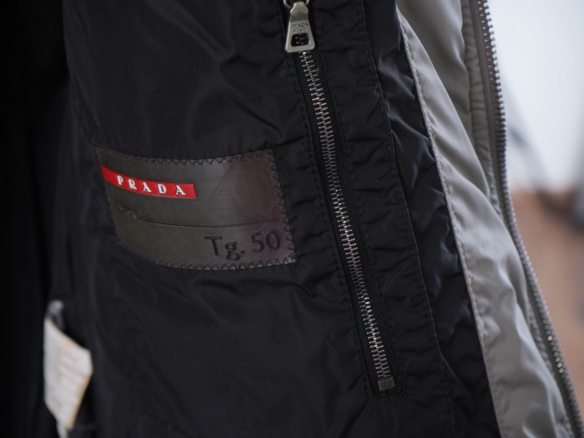 Prada Vintage PRADA Bomber Nylon Hooded Jacket Black Tab Size US M / EU 48-50 / 2 - 7 Thumbnail