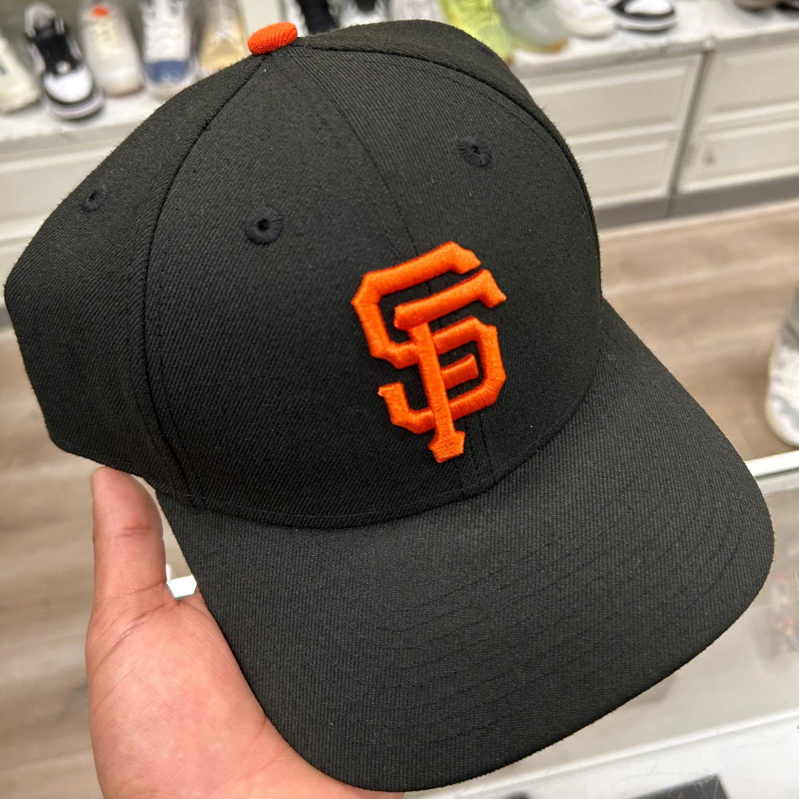 New Era San Francisco Giants SF Black Orange New Era Strap Back Hat Size ONE SIZE - 1 Thumbnail
