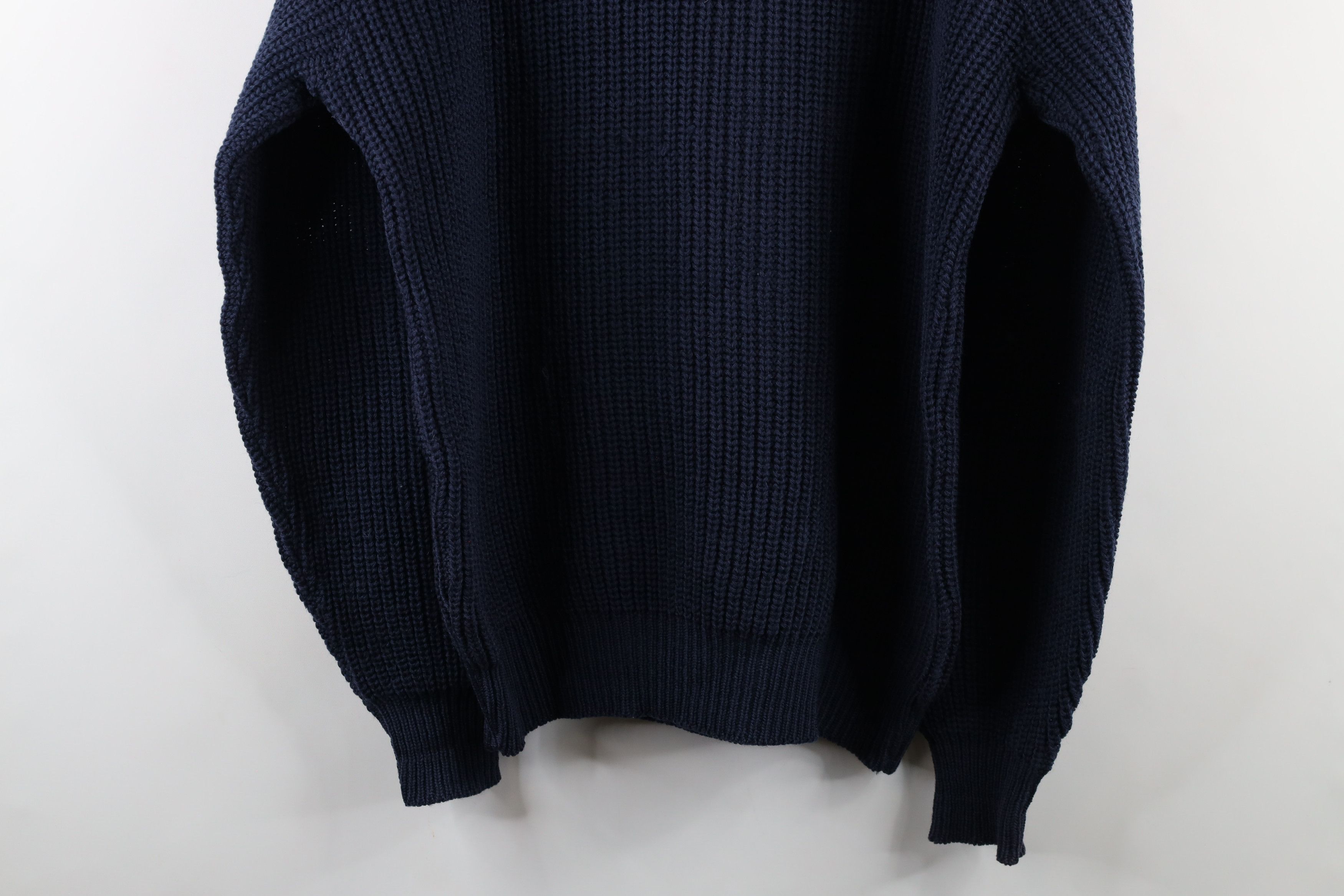Vintage Vintage 90s Streetwear Ribbed Knit Crewneck Sweater Blue USA Size US L / EU 52-54 / 3 - 11 Thumbnail