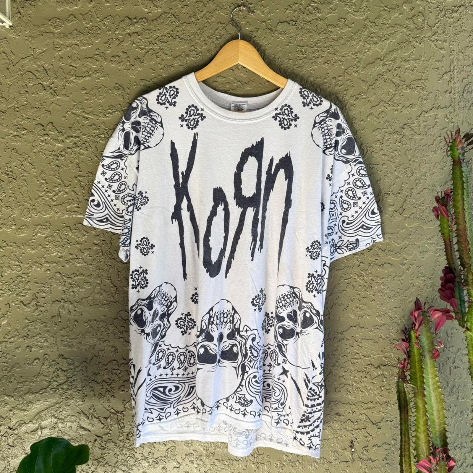 Other Vintage Korn Paisley Y2K Skull AOP Men's XL Shirt Size US XL / EU 56 / 4 - 2 Thumbnail