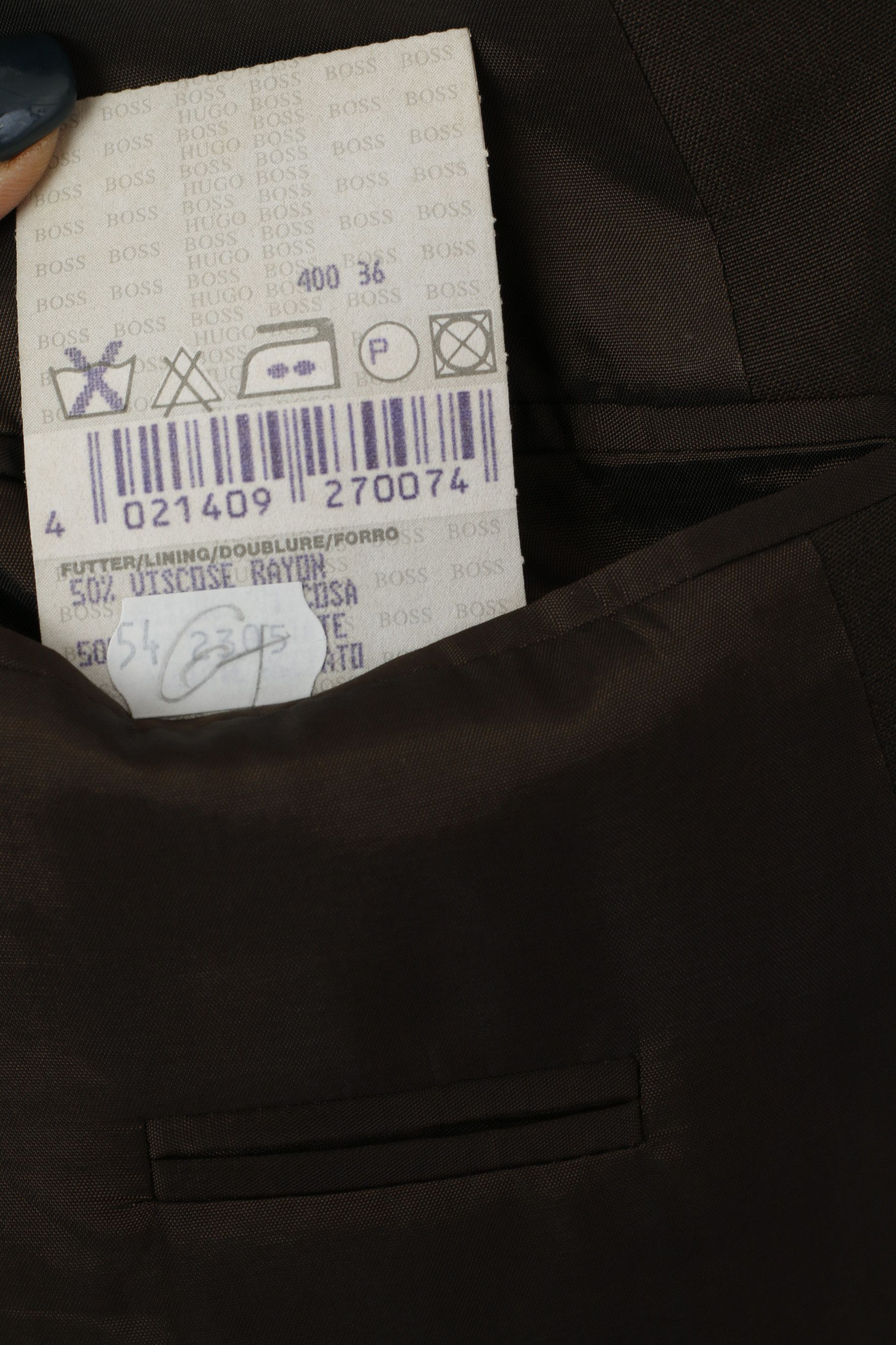 Hugo Boss Hugo Boss Men 54 44 Blazer Brown Virgin Wool 6560 Size 44R - 6 Thumbnail
