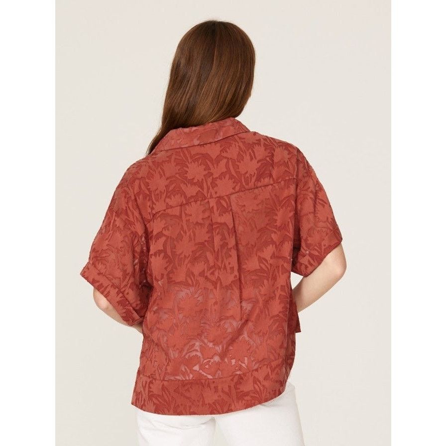 Ted Baker Ted Baker Cilest Boxy Short Sleeve Shirt Rust SZ 0 (U.S. 2) Size XS / US 0-2 / IT 36-38 - 2 Thumbnail