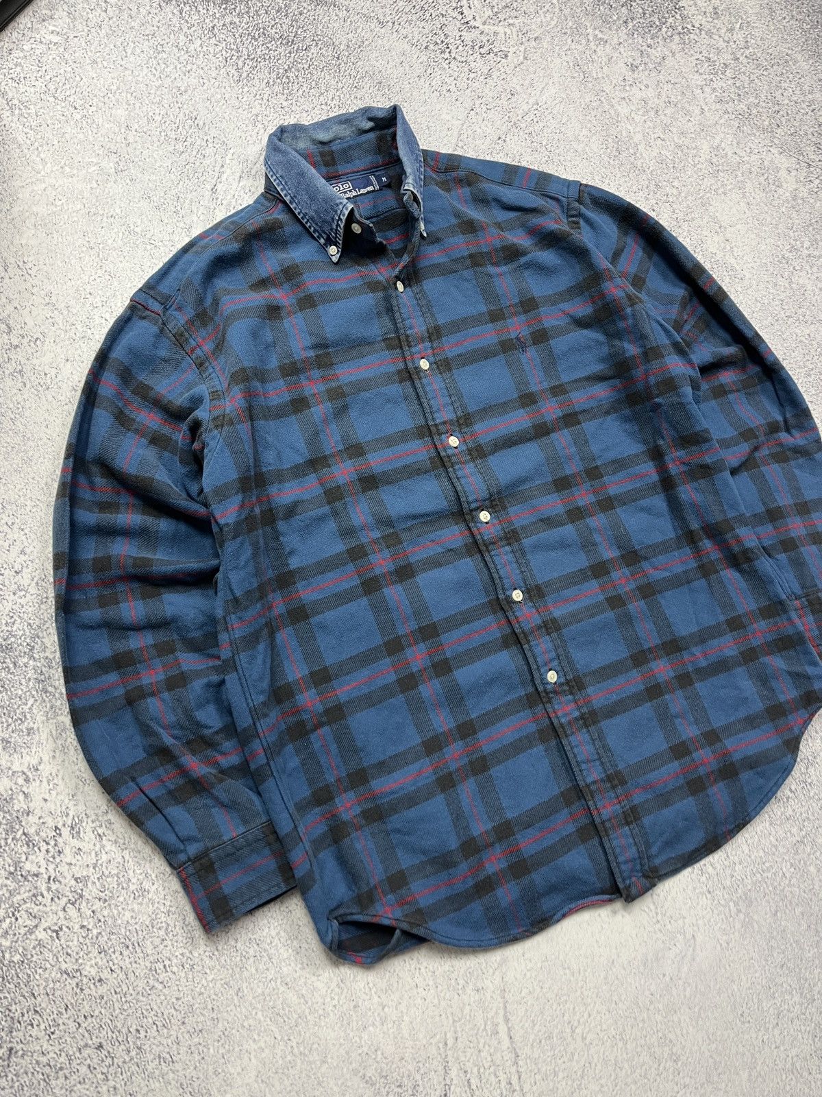 Flannel Polo Ralph Lauren Flannel Plaid Check Button Up Shirt 90’s Size US M / EU 48-50 / 2 - 4 Thumbnail