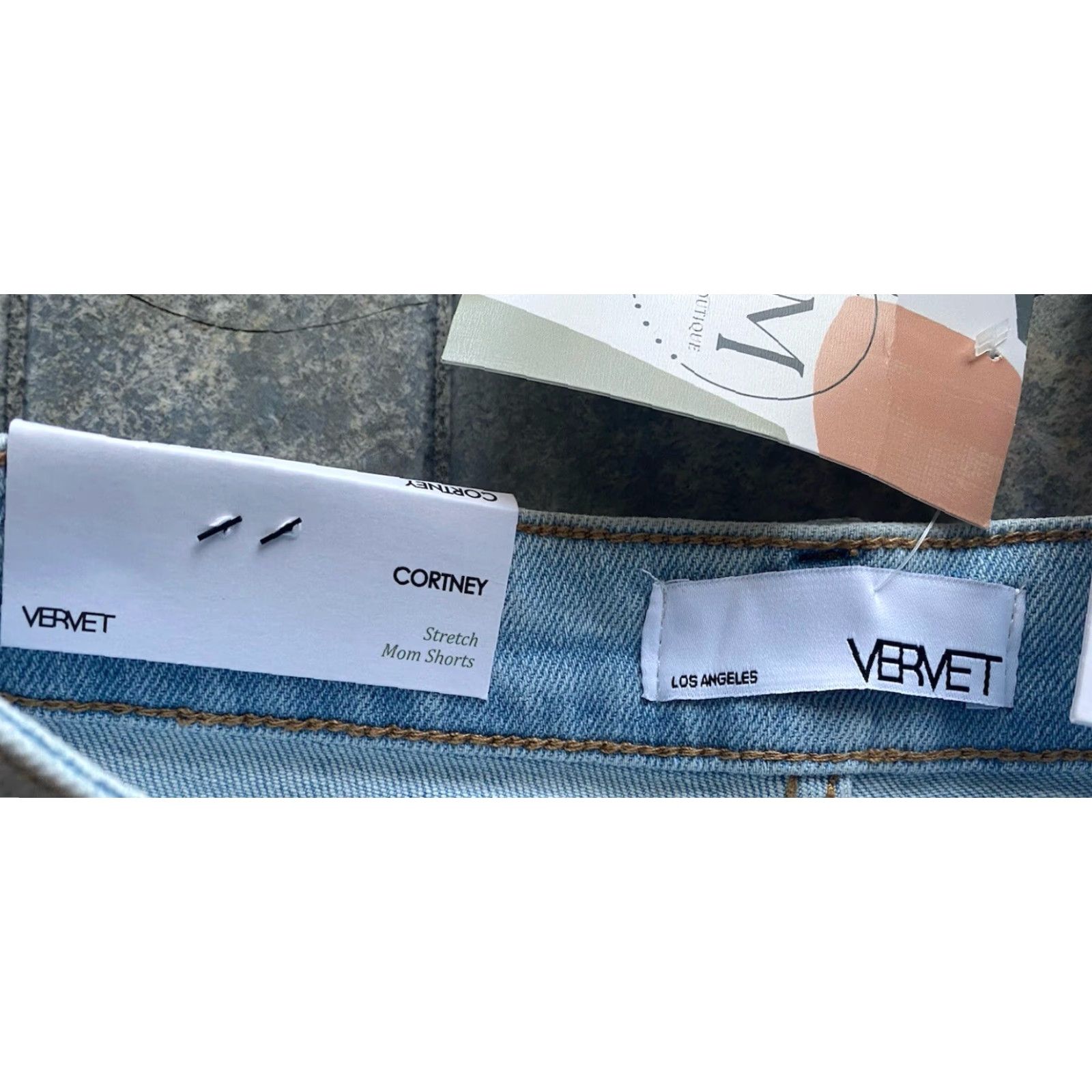 Denime Vervet Cortney Stretch Mom Shorts Denim Blue Women’s XS Size 26" / US 2 / IT 38 - 5 Thumbnail