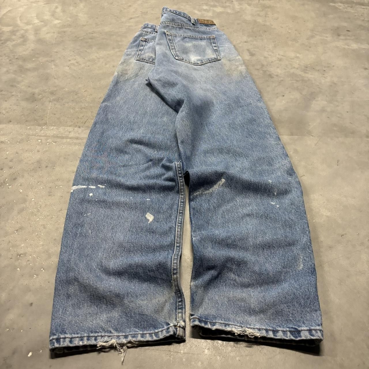 Japanese Brand × Vintage Crazy Vintage 90s Faded Light Wash Distressed Denim Jeans! Size US 36 / EU 52 - 4 Thumbnail