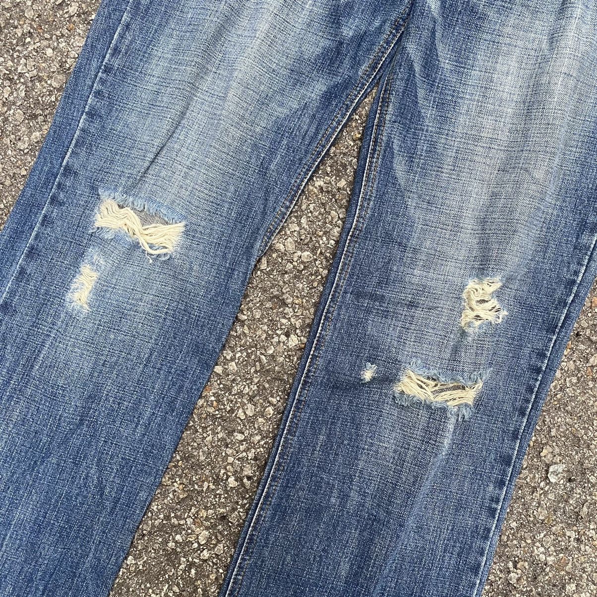 If Six Was Nine MCD Mcdmsion Leather Pocket Denim Punk Distressed Denim Size US 33 - 3 Thumbnail