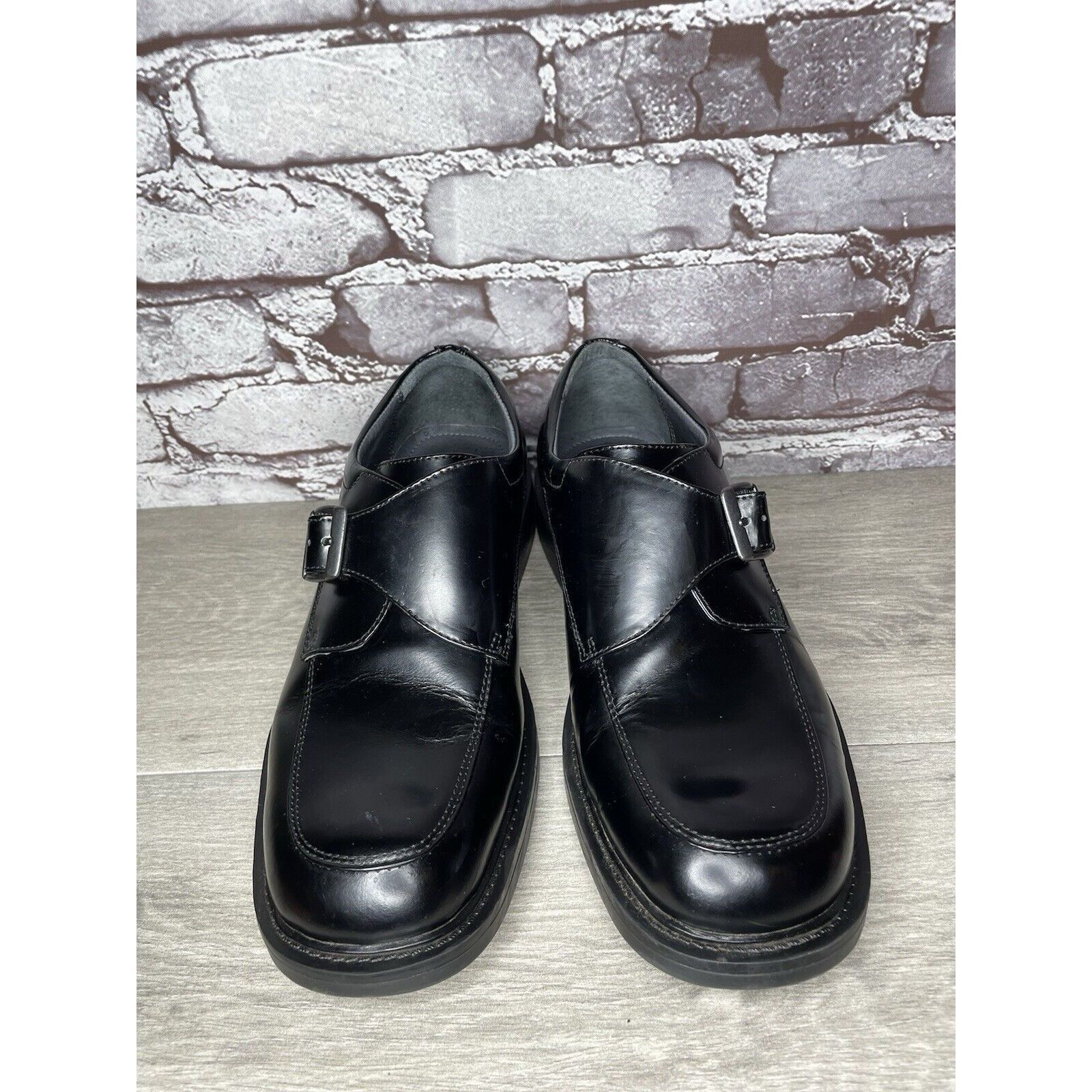 G.H. Bass & Co. Bass Waterproof Equity Black Leather Monk Strap Buckle Loafe Size US 9.5 / EU 42-43 - 18 Thumbnail