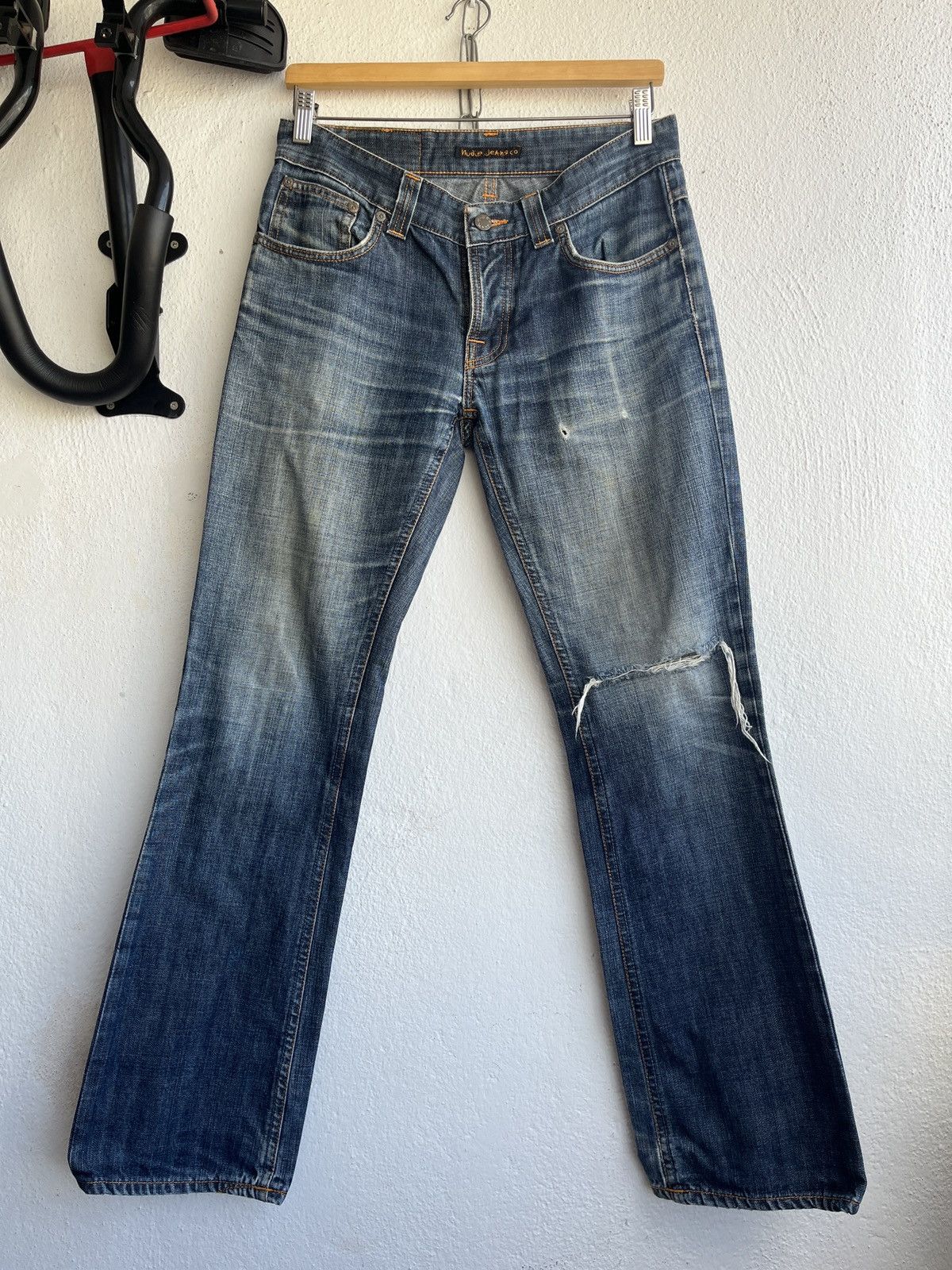 Nudie Jeans DISTRESSED NUDIE JEANS BOOTCUT OLA RIPPED KNEE JAPAN Size US 30 / EU 46 - 1 Thumbnail