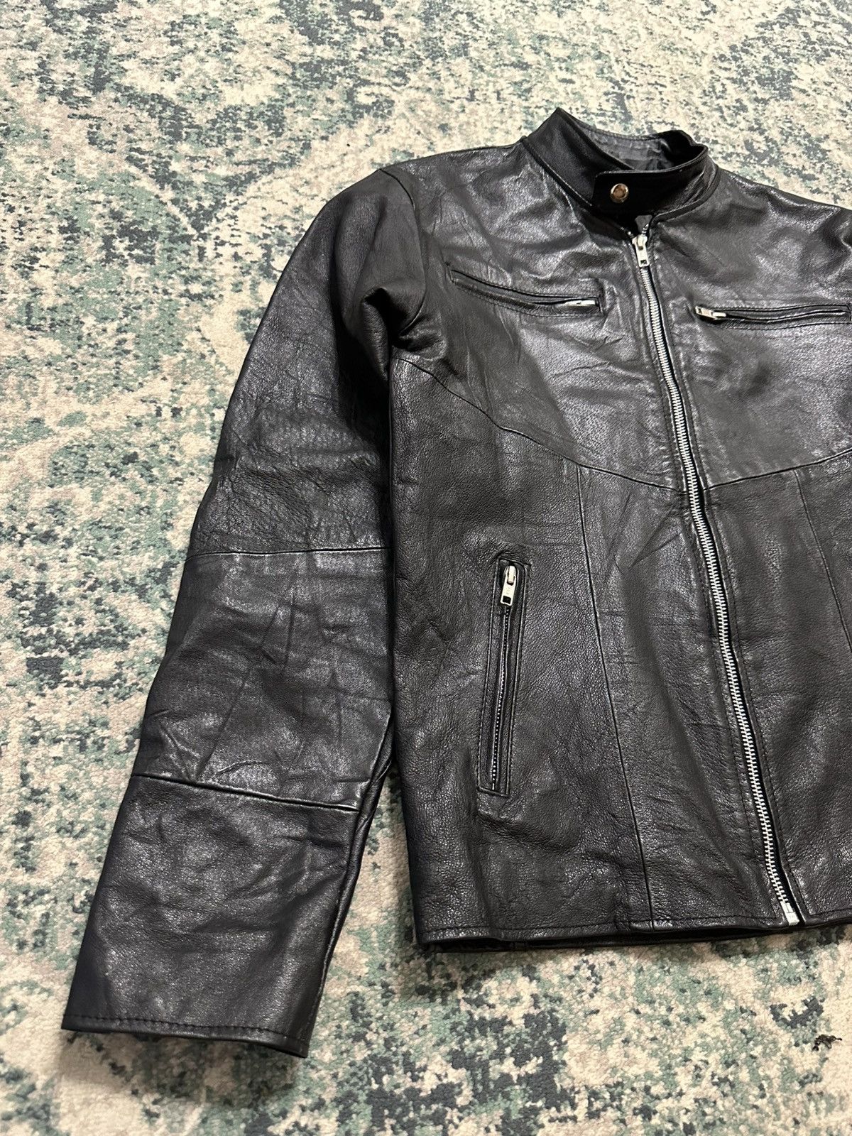Genuine Leather Vintage Japanese Brand Genuine Leather Zipper Jacket Size US M / EU 48-50 / 2 - 8 Thumbnail