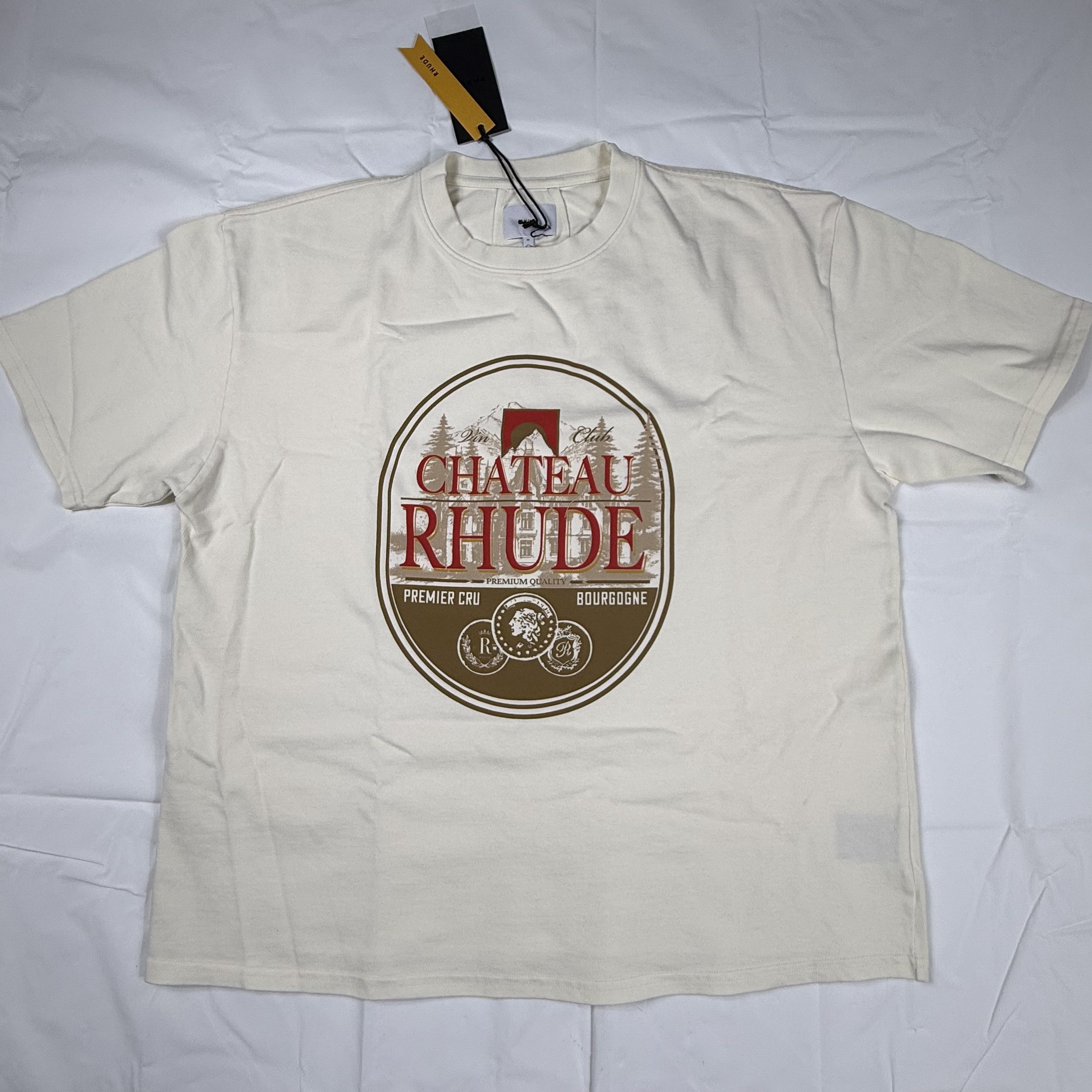 Rhude Rhude Chateau Rhude Wine Graphic T-Shirt Cream XL Size US XL / EU 56 / 4 - 2 Thumbnail