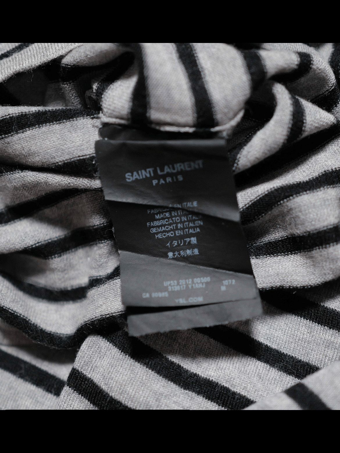 Saint Laurent Paris Saint Laurent Paris 13SS Black Stripe Grey Knitwear Size US S / EU 44-46 / 1 - 4 Thumbnail