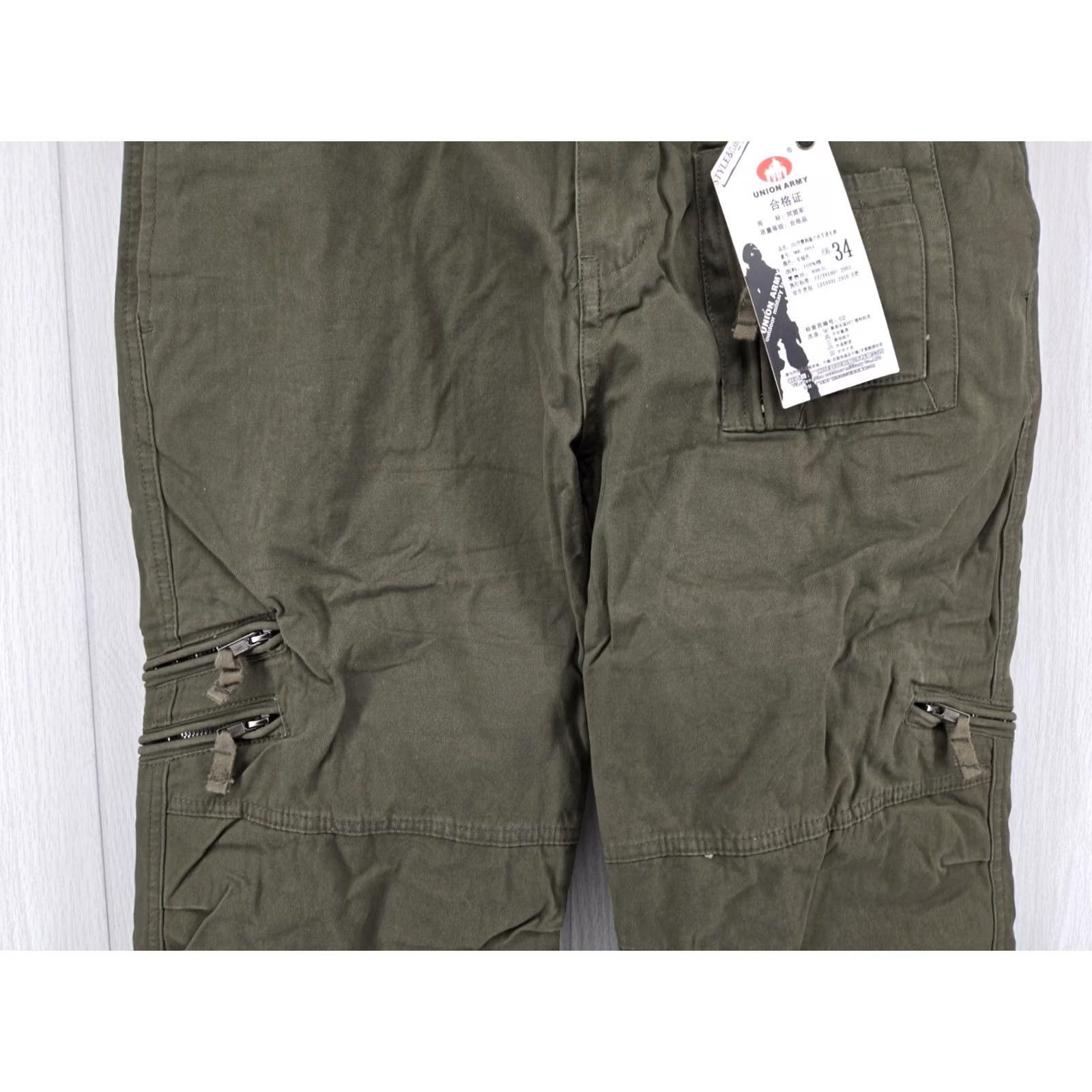 Vintage VINTAGE Union Army Green Cargo Utility Tactical Pants US Army Airborne Patch 34X32 Men Pants Regular 34 Green Cargo Pocket Army Theme 80s 90s Mens Size US 34 / EU 50 - 4 Thumbnail
