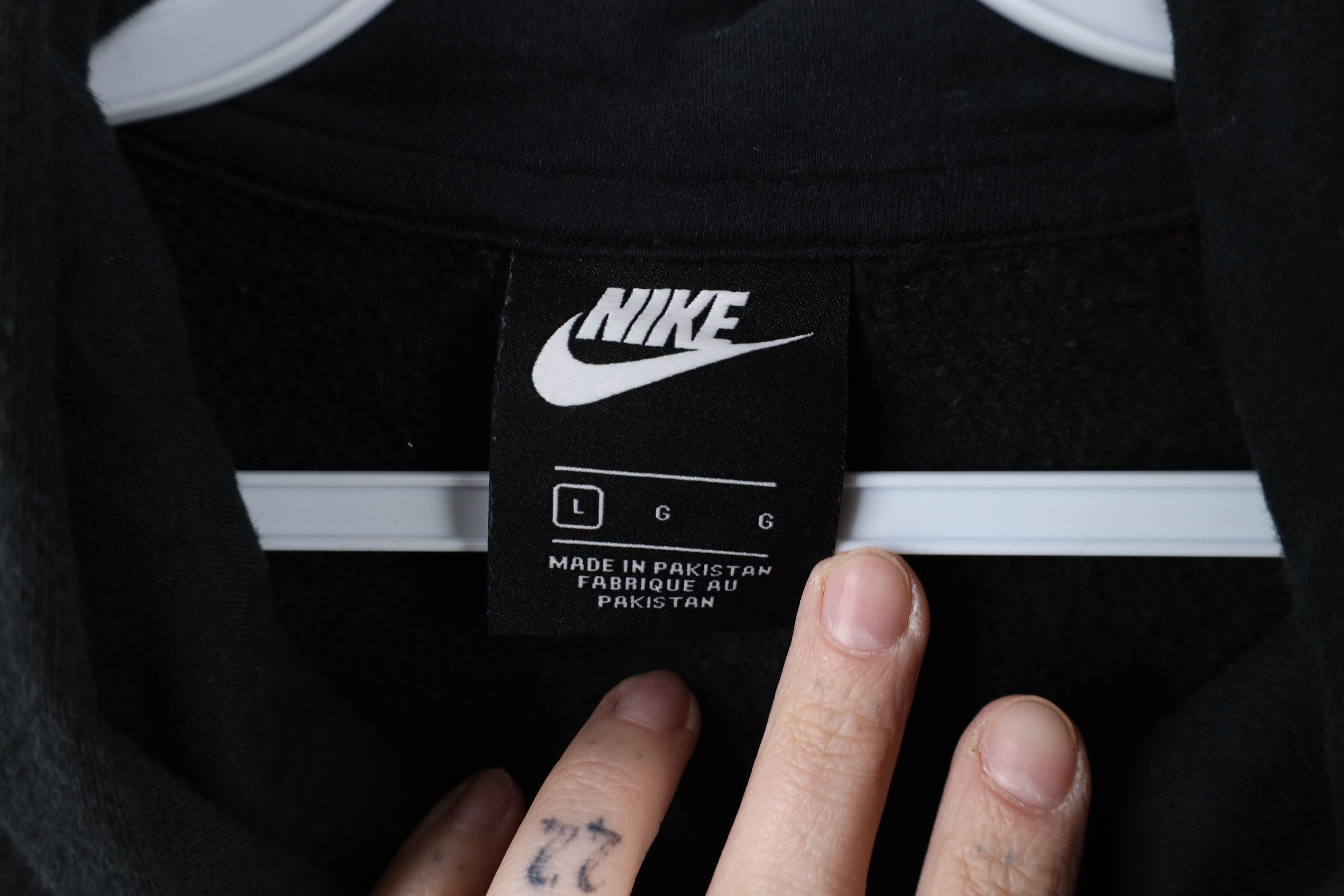 Nike × Vintage Vintage Y2K Nike Spell Out Box Logo Hoodie Sweatshirt Black Size US L / EU 52-54 / 3 - 9 Thumbnail