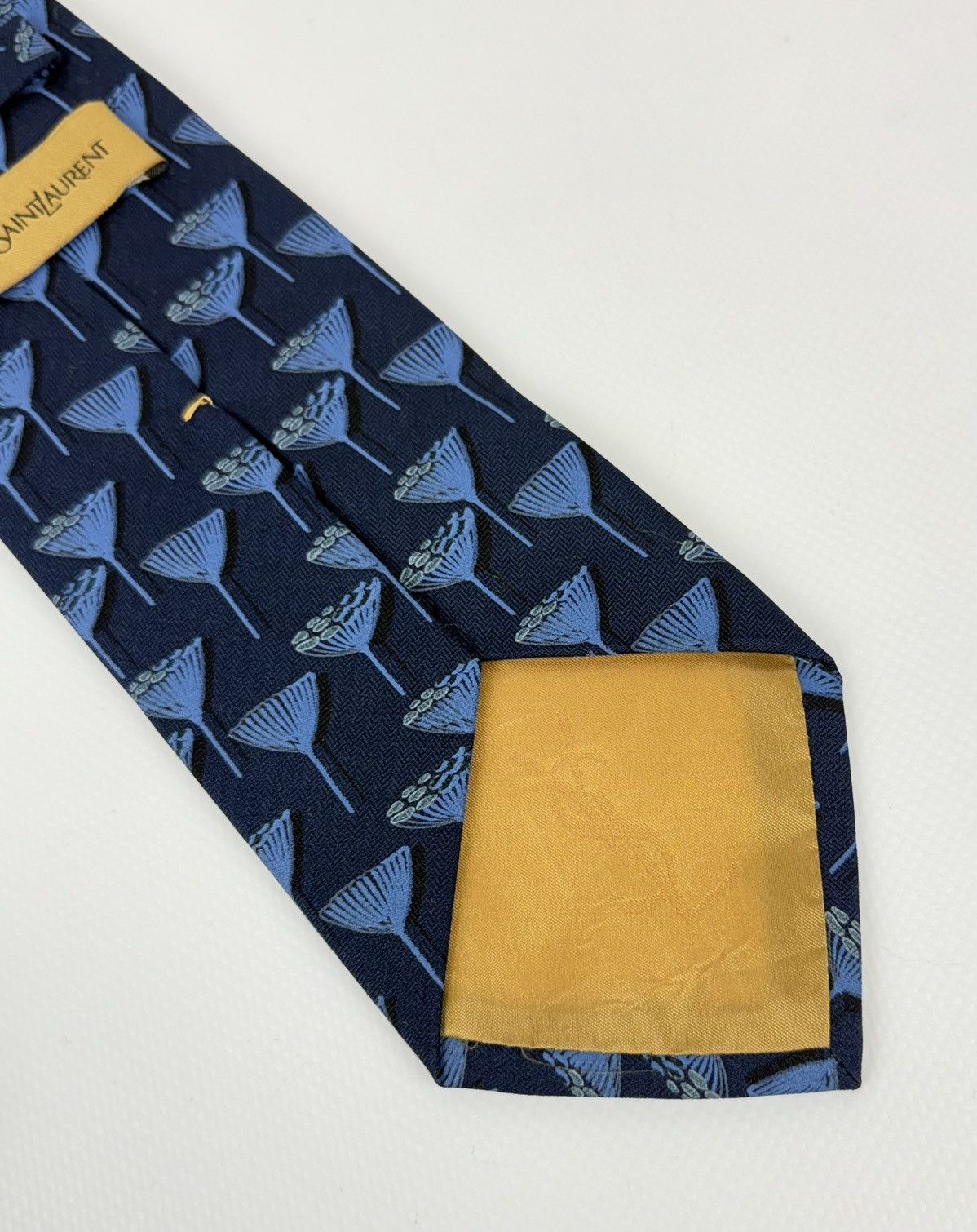 Yves Saint Laurent Yves Saint Laurent 100% silk Tie Blue Necktie Men Top YSL Size ONE SIZE - 10 Thumbnail
