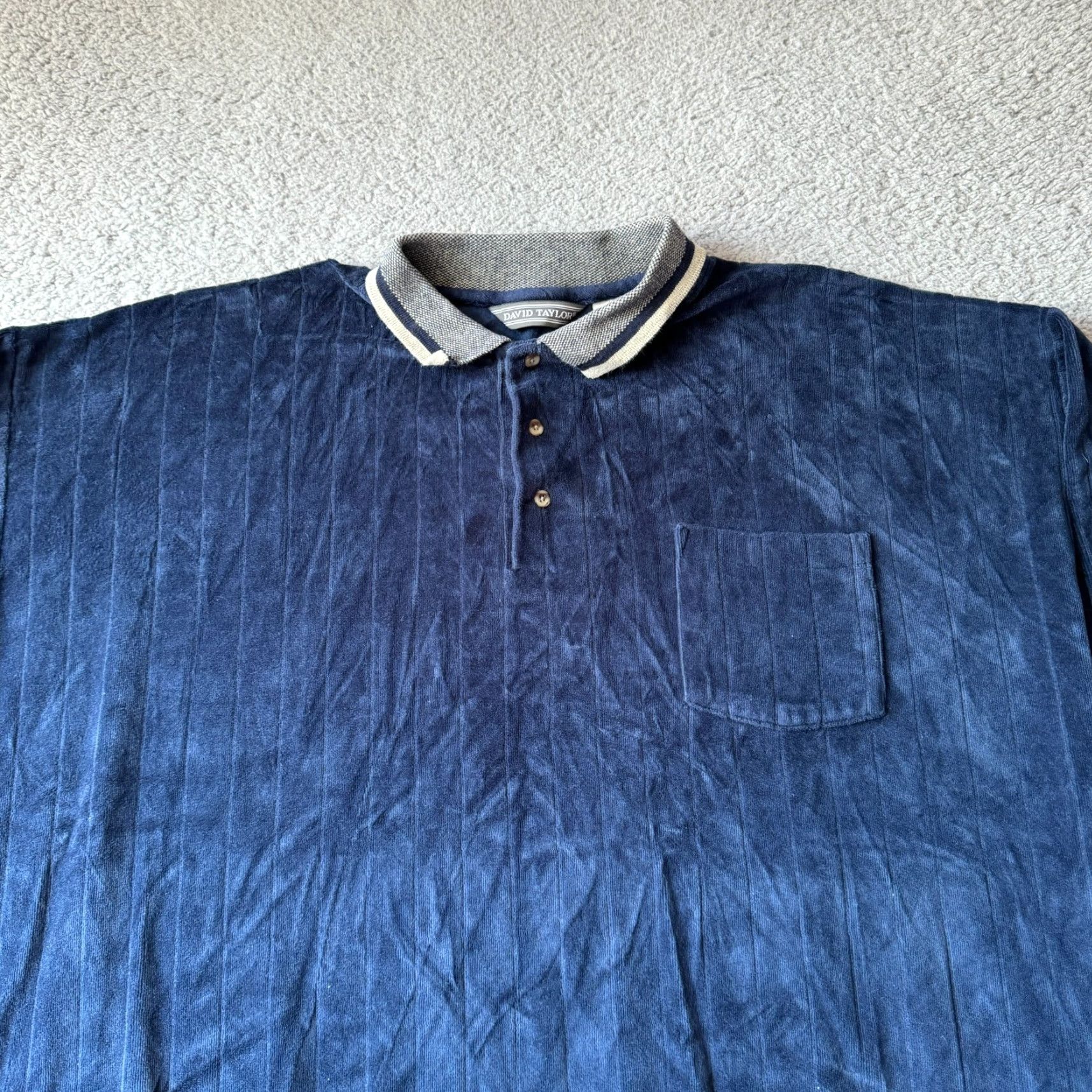 Vintage VINTAGE David Taylor Sweater Mens 2XL Blue Velour USA Golf Sweatshirt Sweater Size US XXL / EU 58 / 5 - 2 Thumbnail
