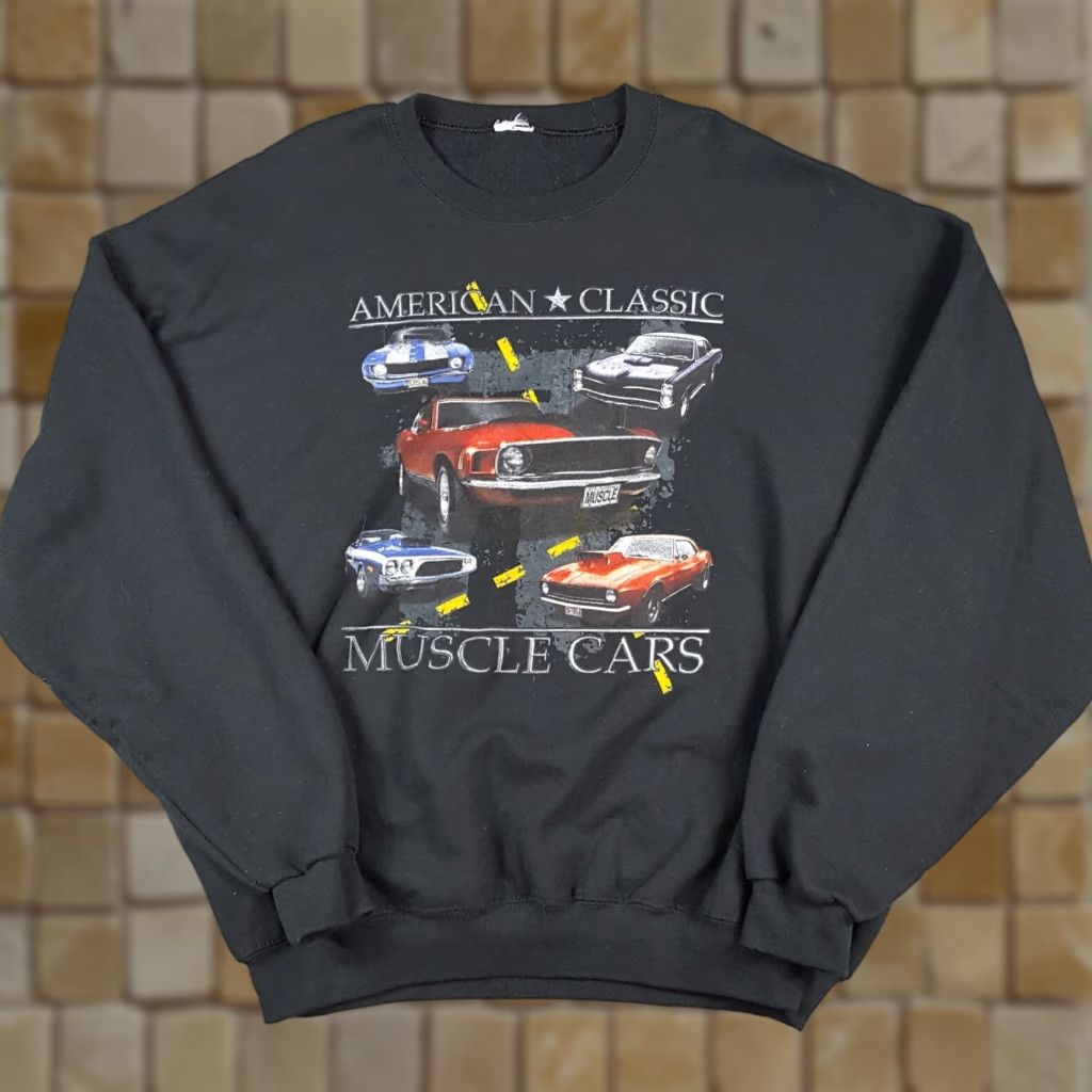 Fruit Of The Loom Vintage 90s American Muscle Cars Size XL Pullover Crewneck Sweatshirt Y2K Size US XL / EU 56 / 4 - 1 Thumbnail