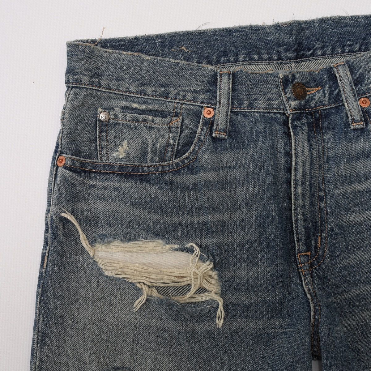 Denim & Supply Ralph Lauren Denim Supply Ralph Lauren Distressed Denim Pants Blue Jeans Size 26" / US 2 / IT 38 - 8 Thumbnail