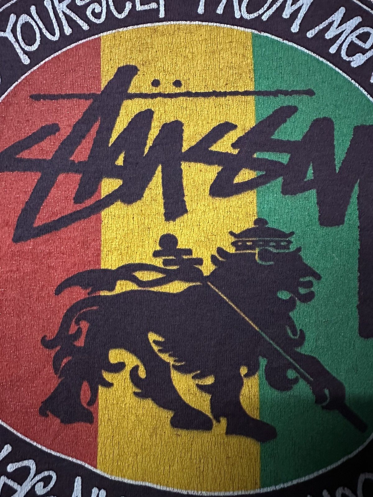 Stussy Vintage 80s Stussy Rasta Feelin Irie Faded Tee Size US L / EU 52-54 / 3 - 4 Thumbnail