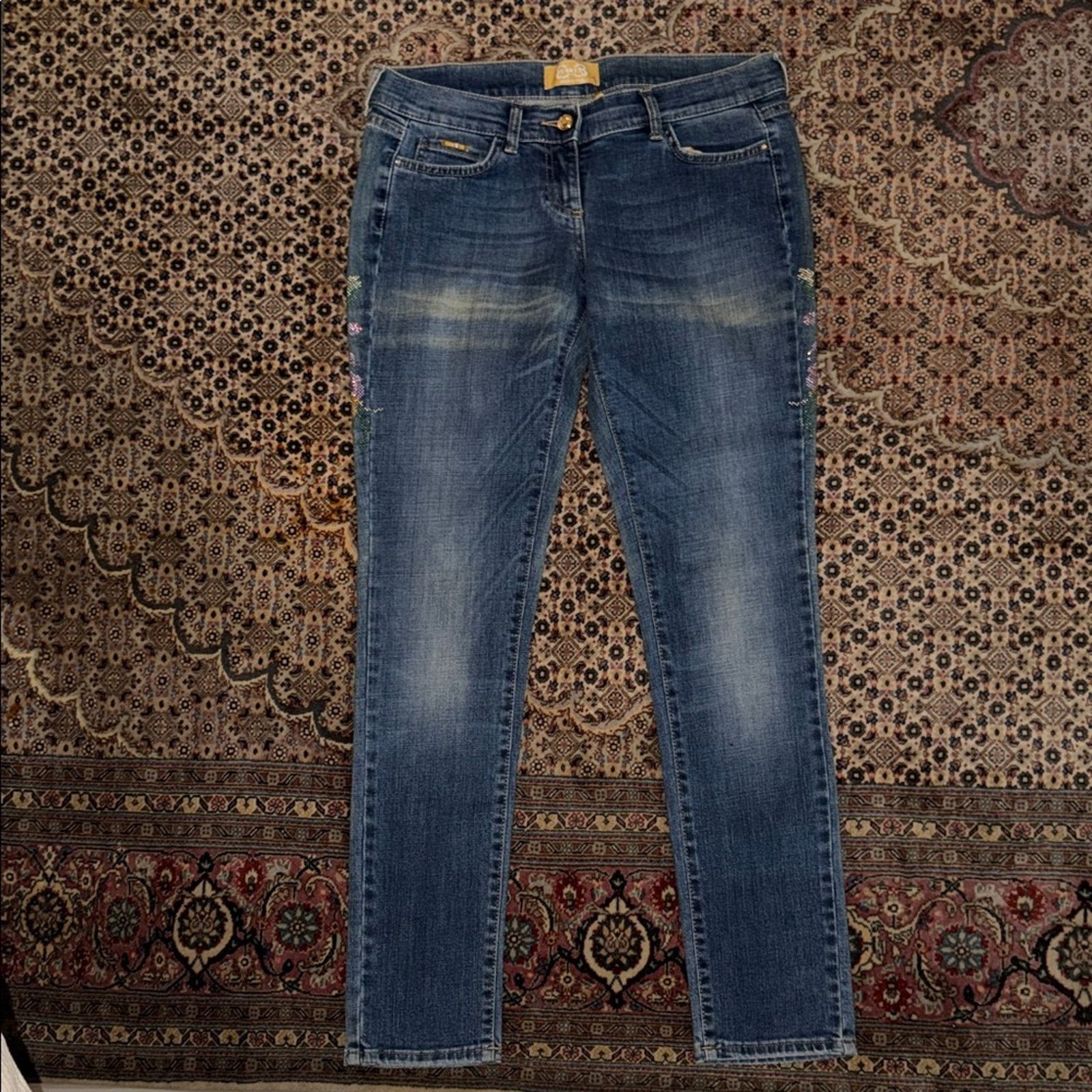 & Other Stories Ean 13 Embroidered Floral Blue Jeans Women's 46 IT Size 32" / US 10 / IT 46 - 15 Thumbnail