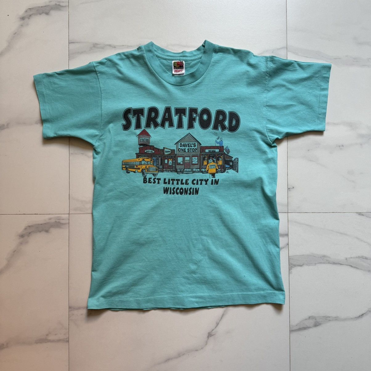 Fruit Of The Loom × Vintage Vintage 90s Stratford, Wisconsin T-Shirt Size US L / EU 52-54 / 3 - 2 Thumbnail
