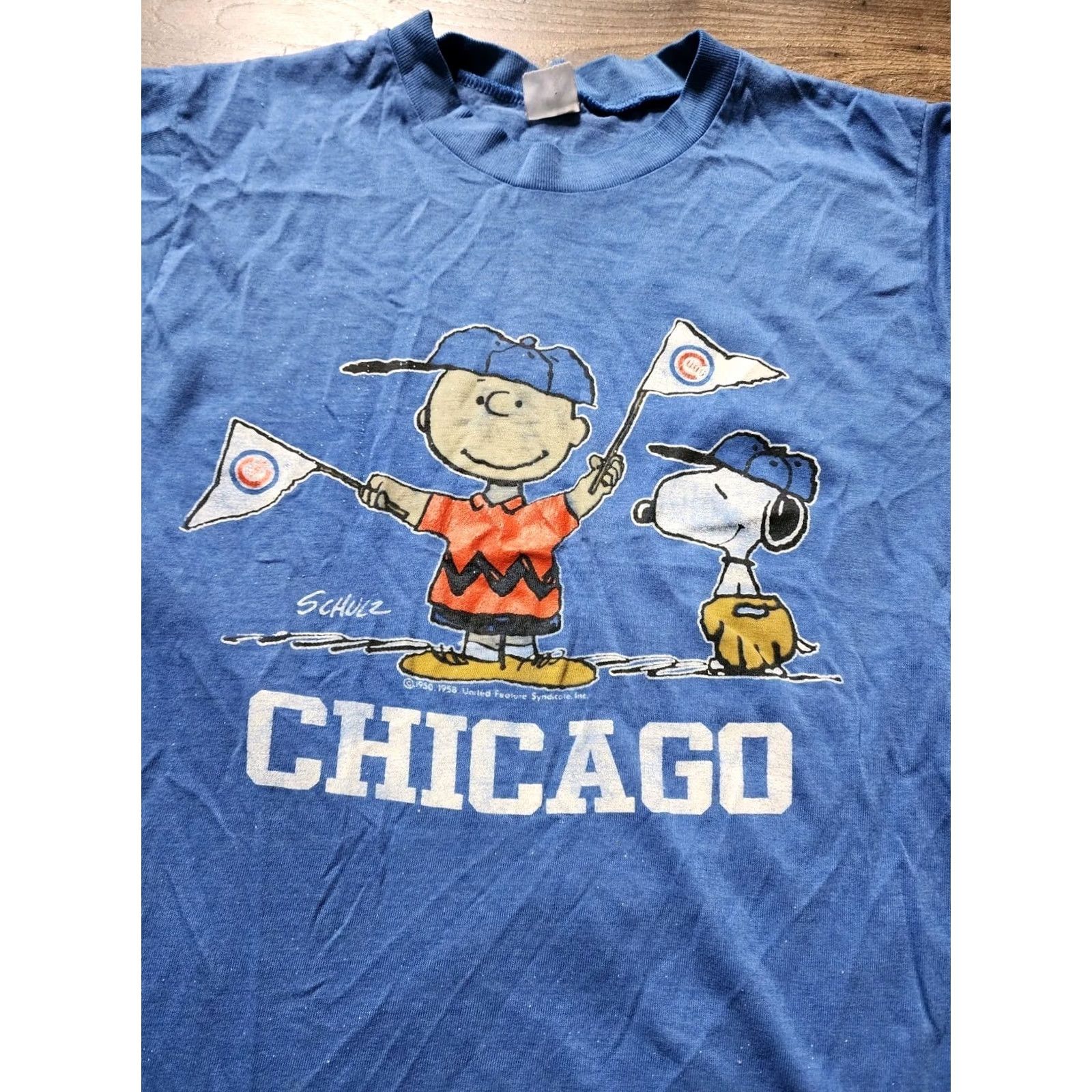 Vintage VINTAGE American Vintage Chicago Cubs T Shirt Mens M Navy Blue Snoopy Charlie Brown Woodstock 60s Cartoons Sports Classic T-Shirt Size US M / EU 48-50 / 2 - 6 Thumbnail